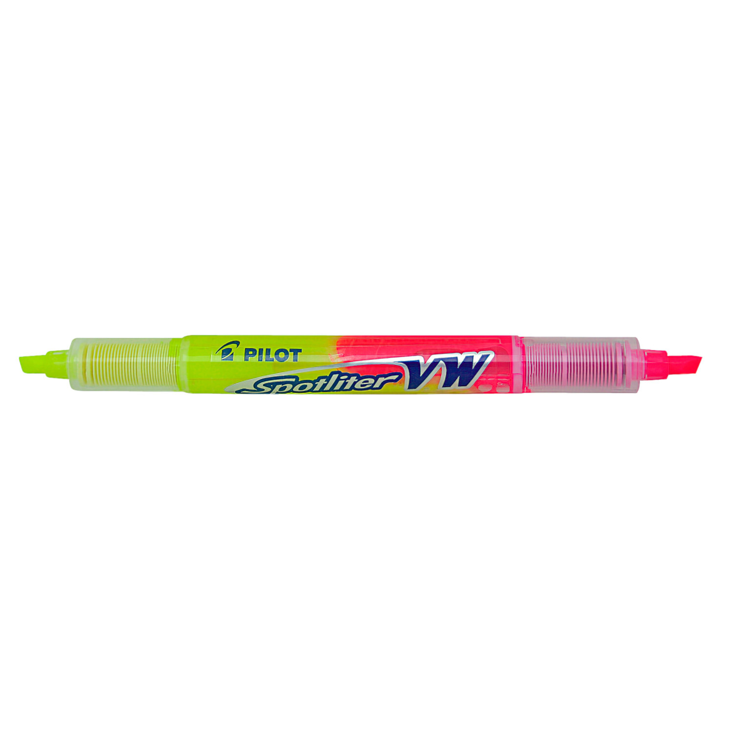 Spotliter Textmarker, PILOT, zweifarbig, Gelb/Pink, ideal für präzises Markieren.