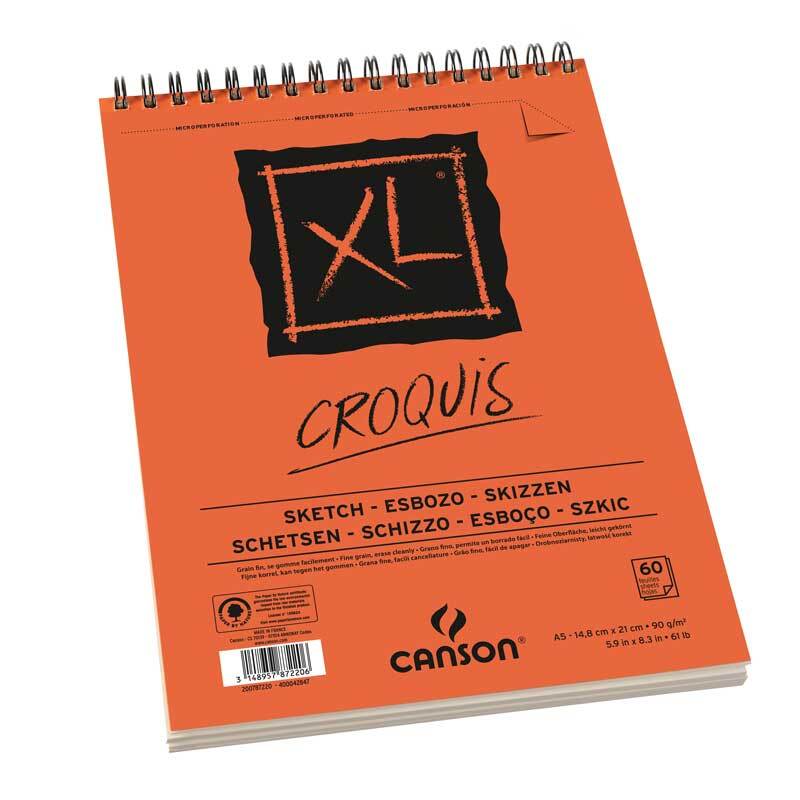 XL Spiralblock Croquis A5 60 Blatt von Canson