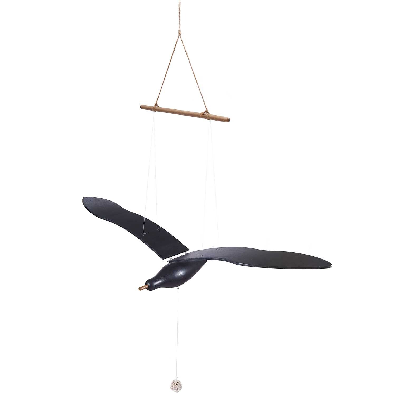 Möwe hängend schwarz 85x27cm von Rico Design: Elegante, schwarze Möwe als dekoratives Hängeobjekt. Ideal für stilvolle Raumgestaltung.