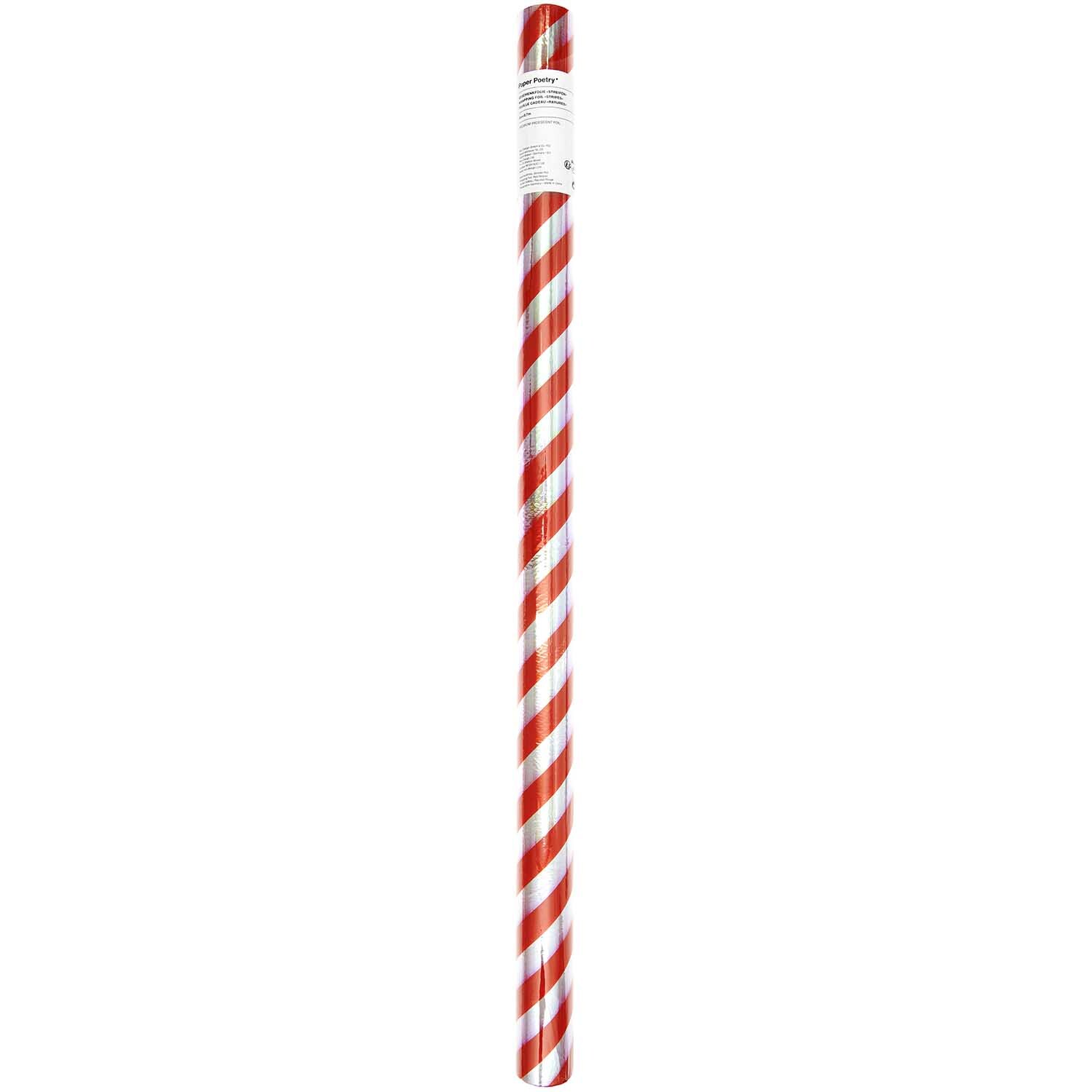 Paper Poetry Geschenkfolie Streifen rot-weiß 200x70cm von Rico Design