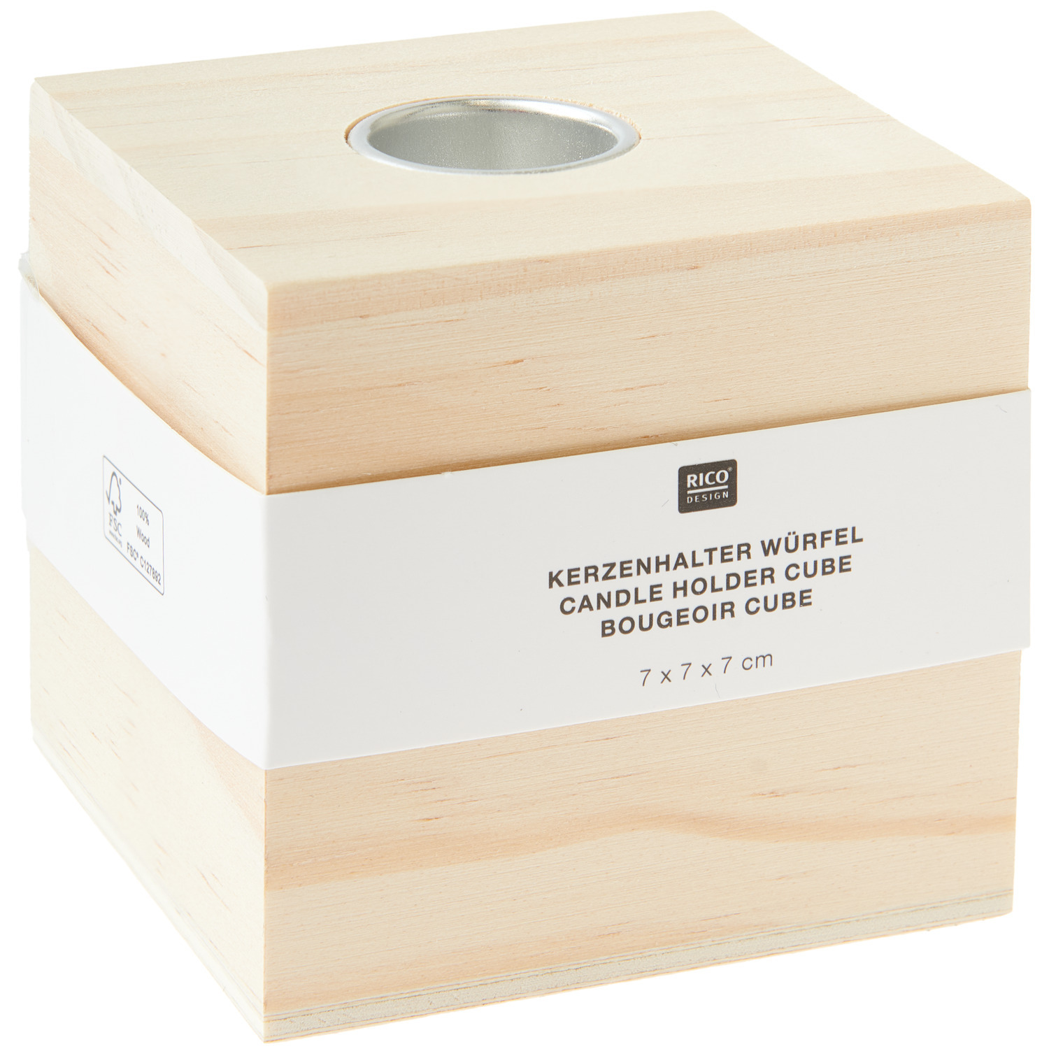 Kerzenhalter Würfel Größe 7x7x7cm von Rico Design