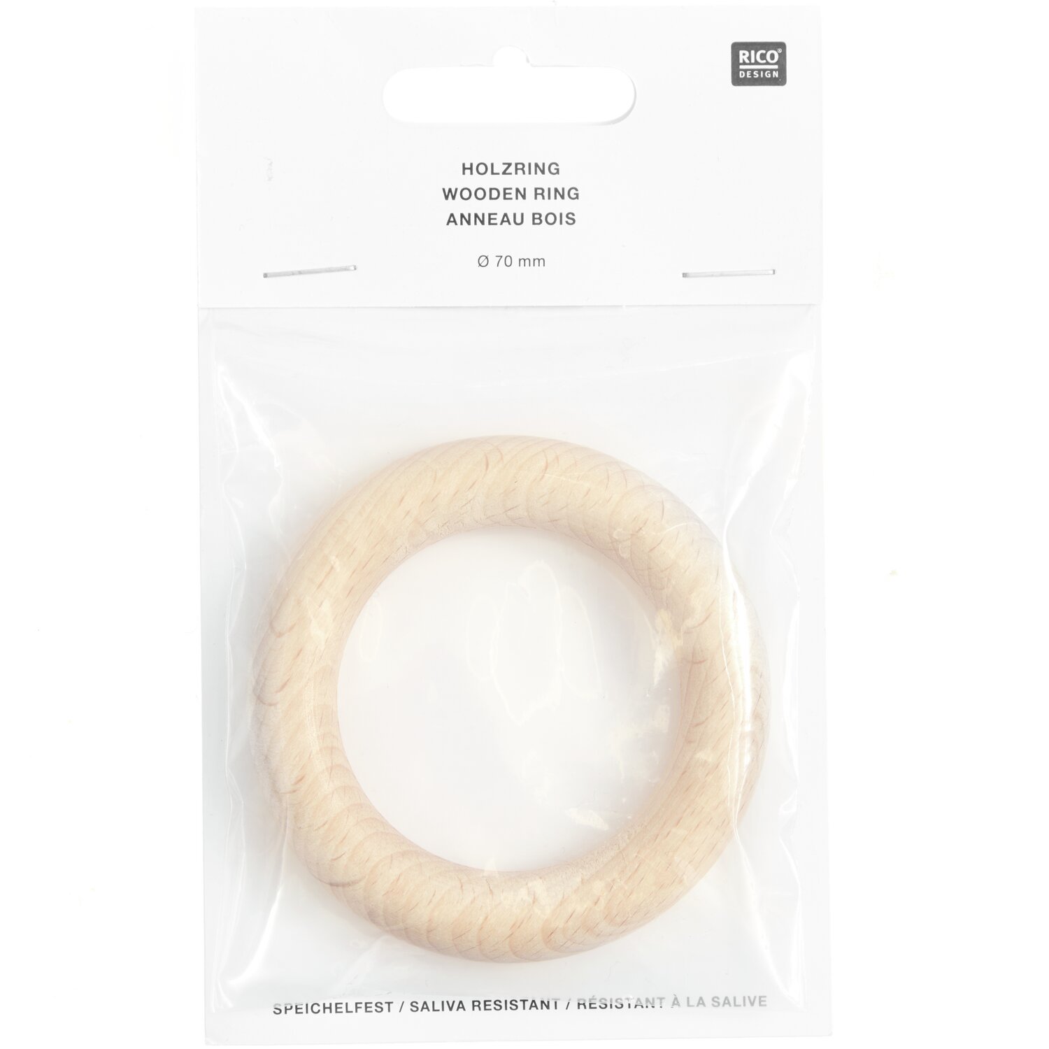 Holzring für Rassel Natur 7cm von Rico Design