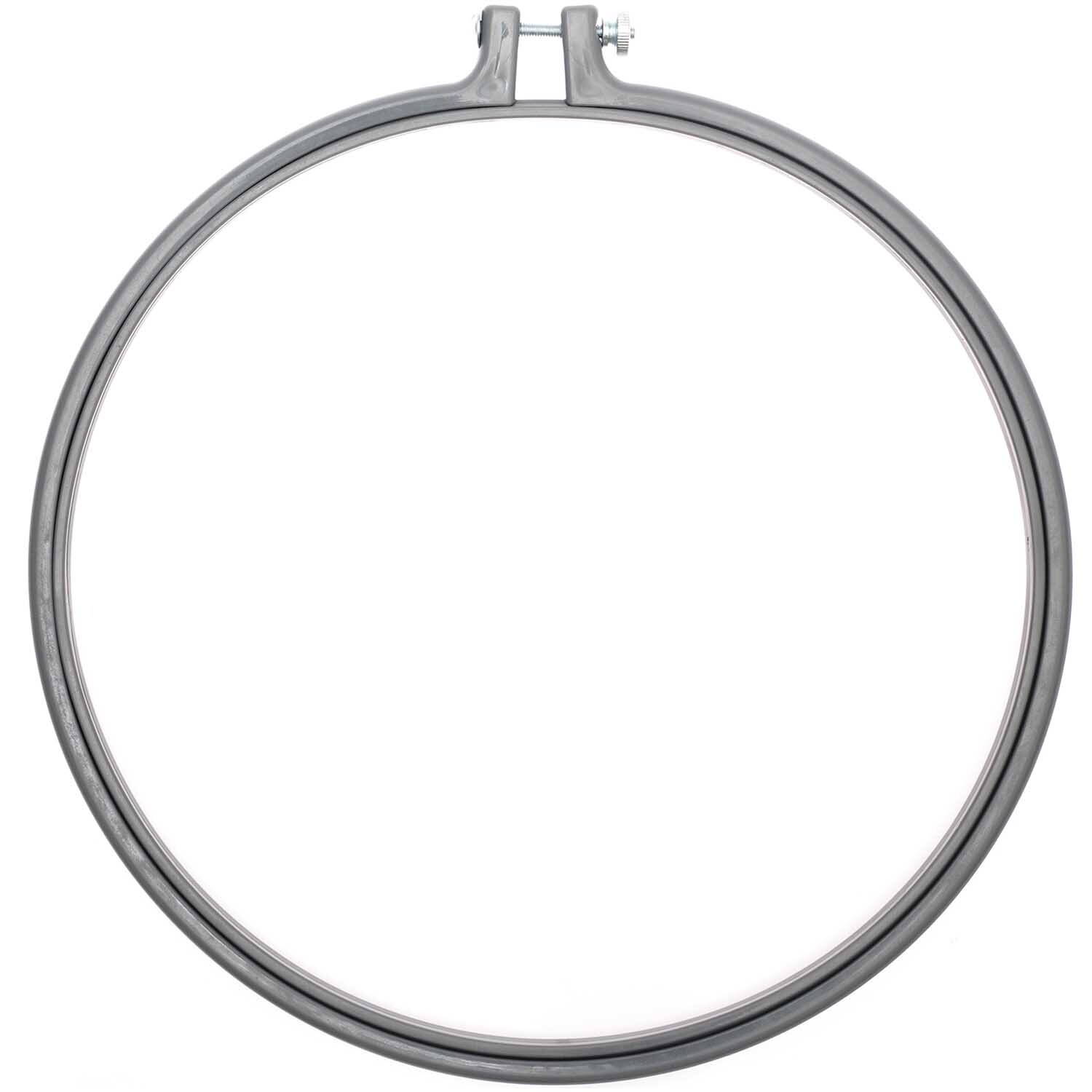 Stickring aus Kunststoff in Grau, 25,4 cm, von Rico Design. Ideal für Stickprojekte.