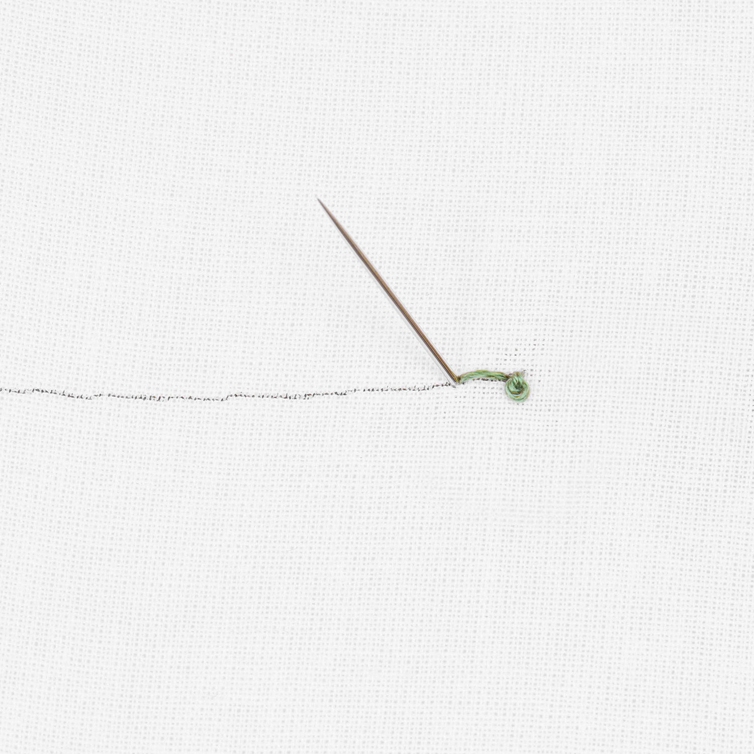 Schritt 6 in der Stickanleitung für einen Korallenstich