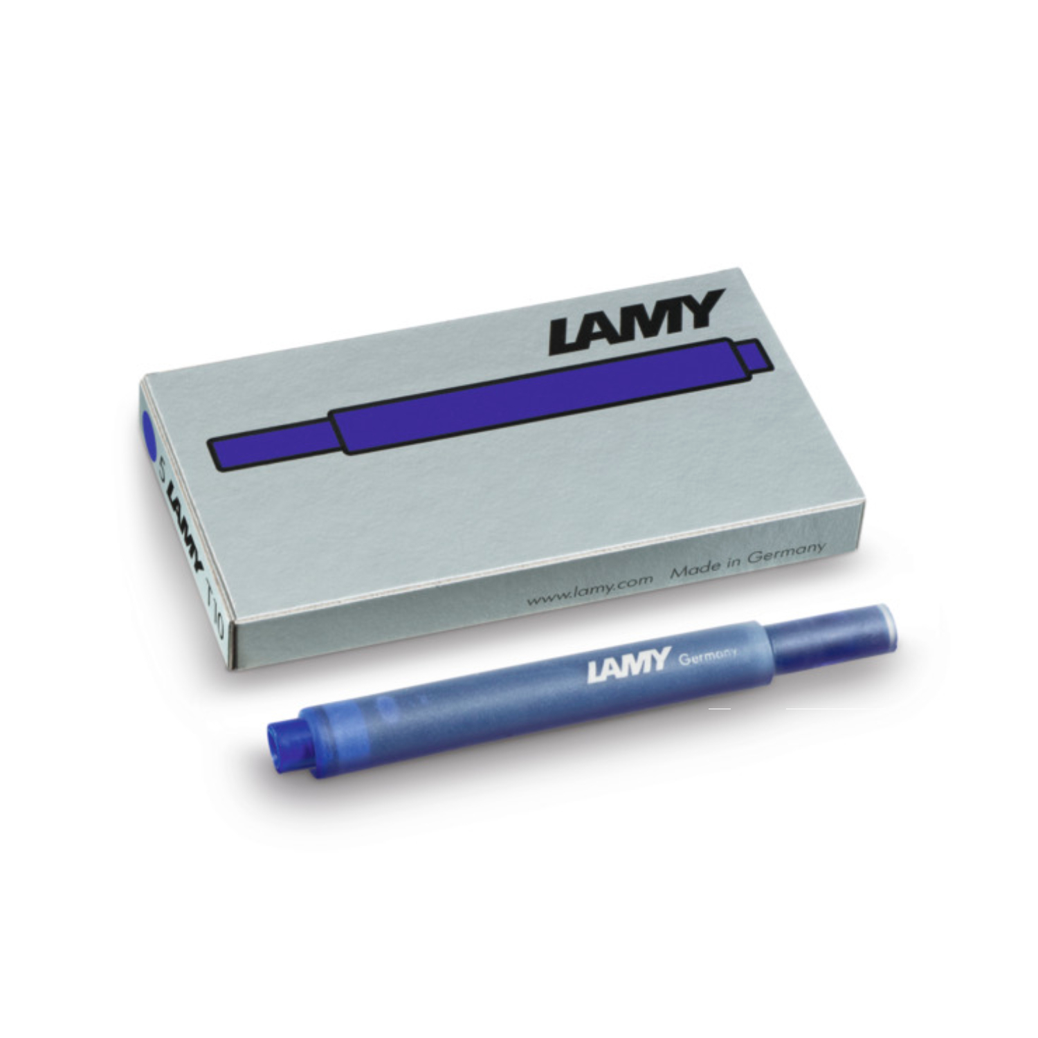 Großraum-Tintenpatrone von Lamy in Blau, abgebildet mit Verpackung. Ideal für effizientes Schreiben.