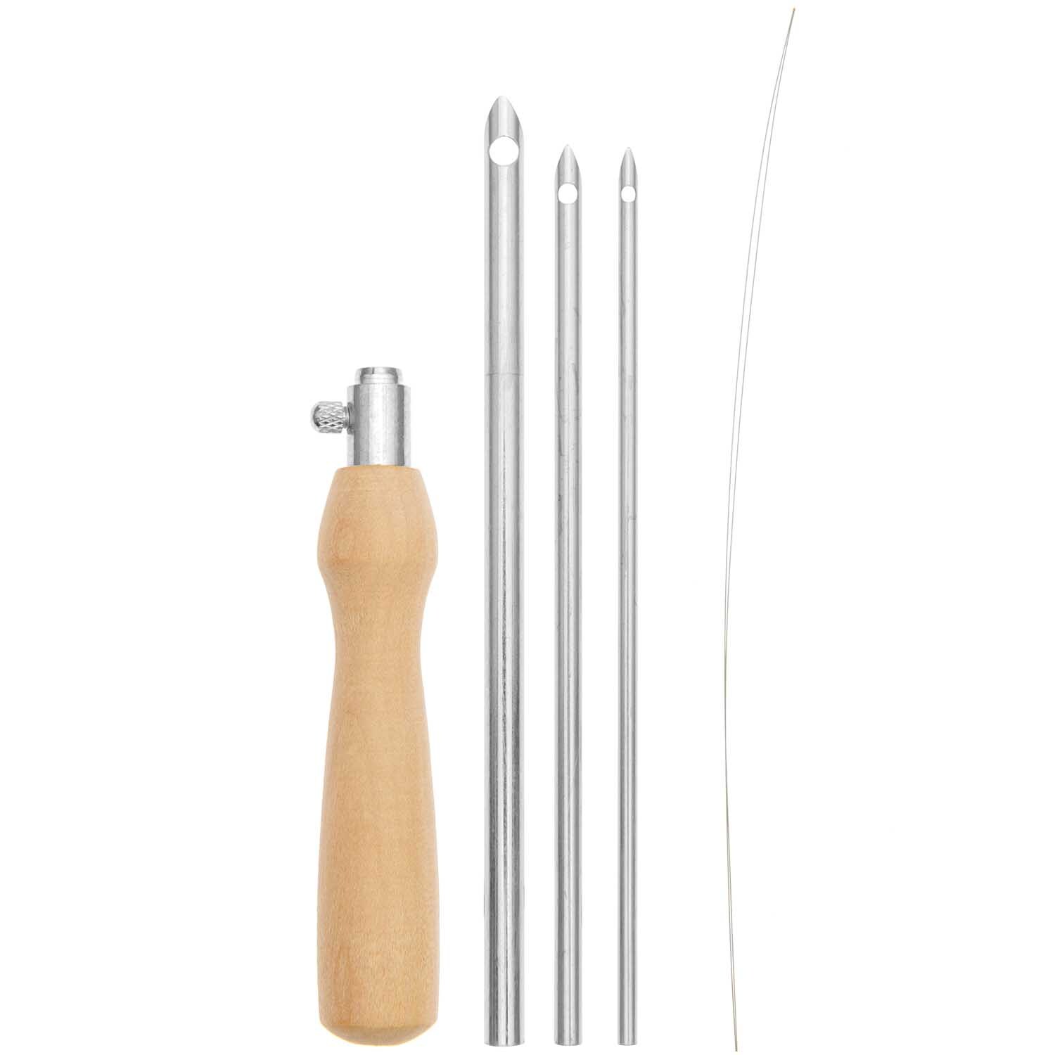 Punch Needle aus Holz, 6-teilig von Rico Design, mit Holzgriff und Metallnadeln für Handarbeiten.
