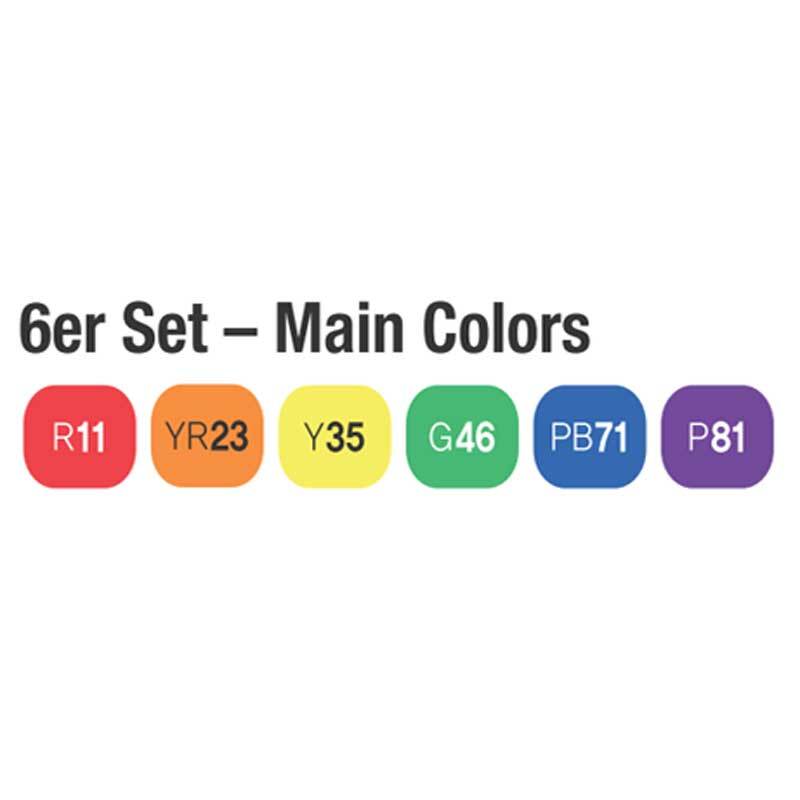 Twin Brush Marker Main Colors 6-teilig von Art Select 