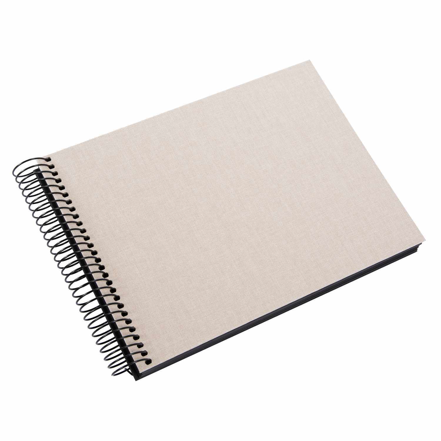 Spiralalbum 24x17cm Leinen mit 40 schwarzen Seiten, beige, von goldbuch. Ideal für kreative Erinnerungen.