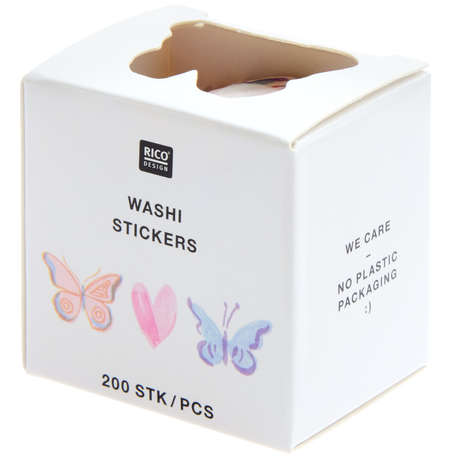 Paper Poetry Washi Sticker Schmetterlinge/Herzen 200 Stück von Rico Design