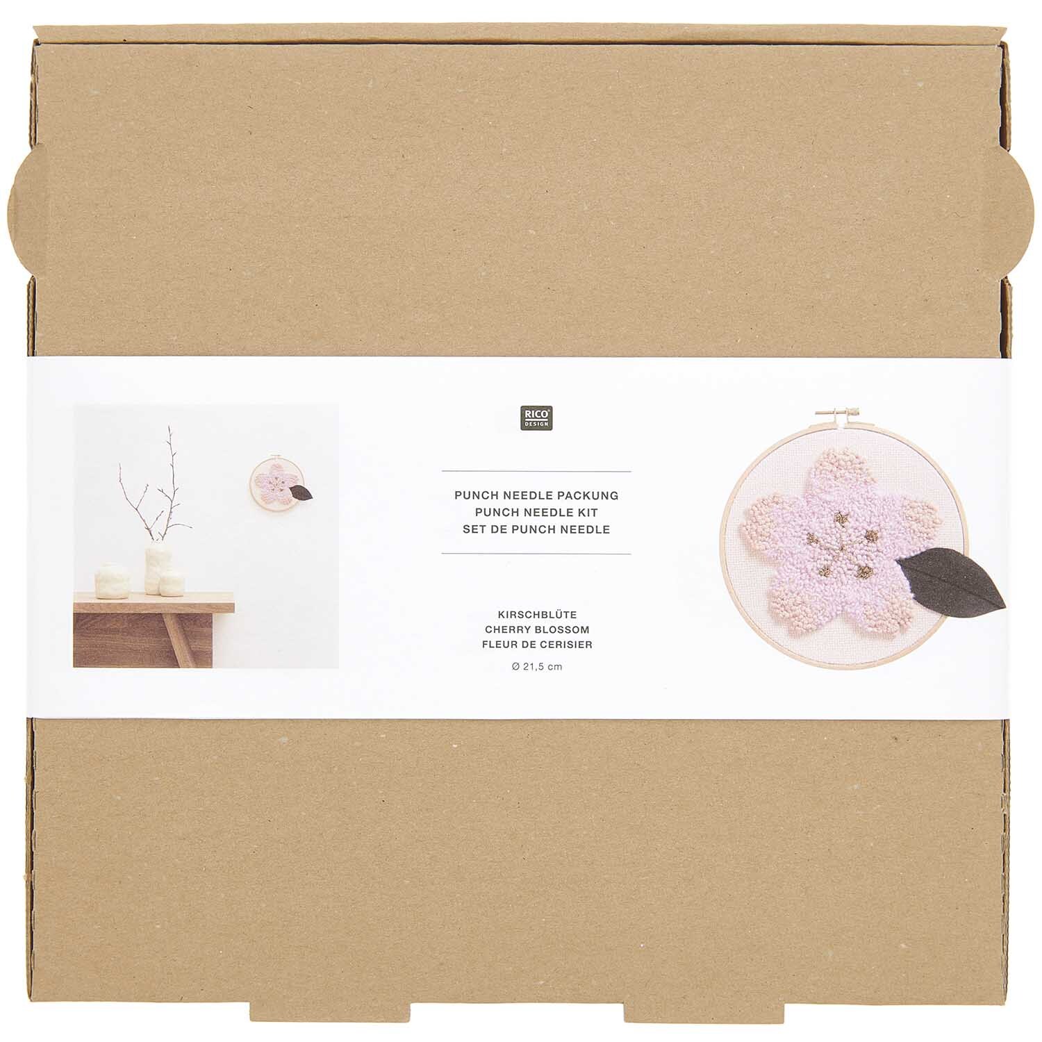 Punch Needle Packung Bild Kirschblüte braun inkl. Punch Needle von Rico Design