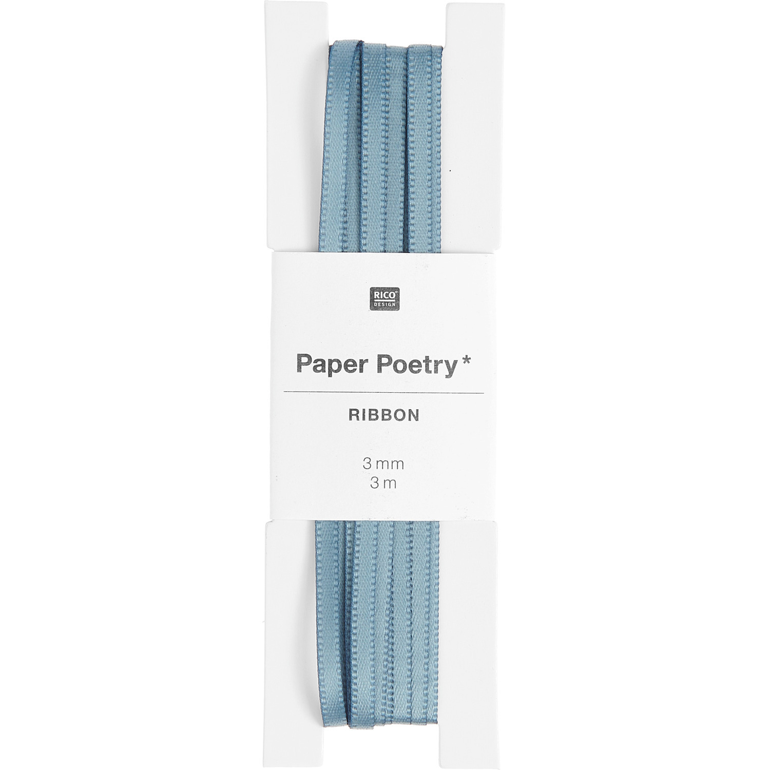Paper Poetry Satinband 3mm 3m Farbe Antikblau von Rico Design