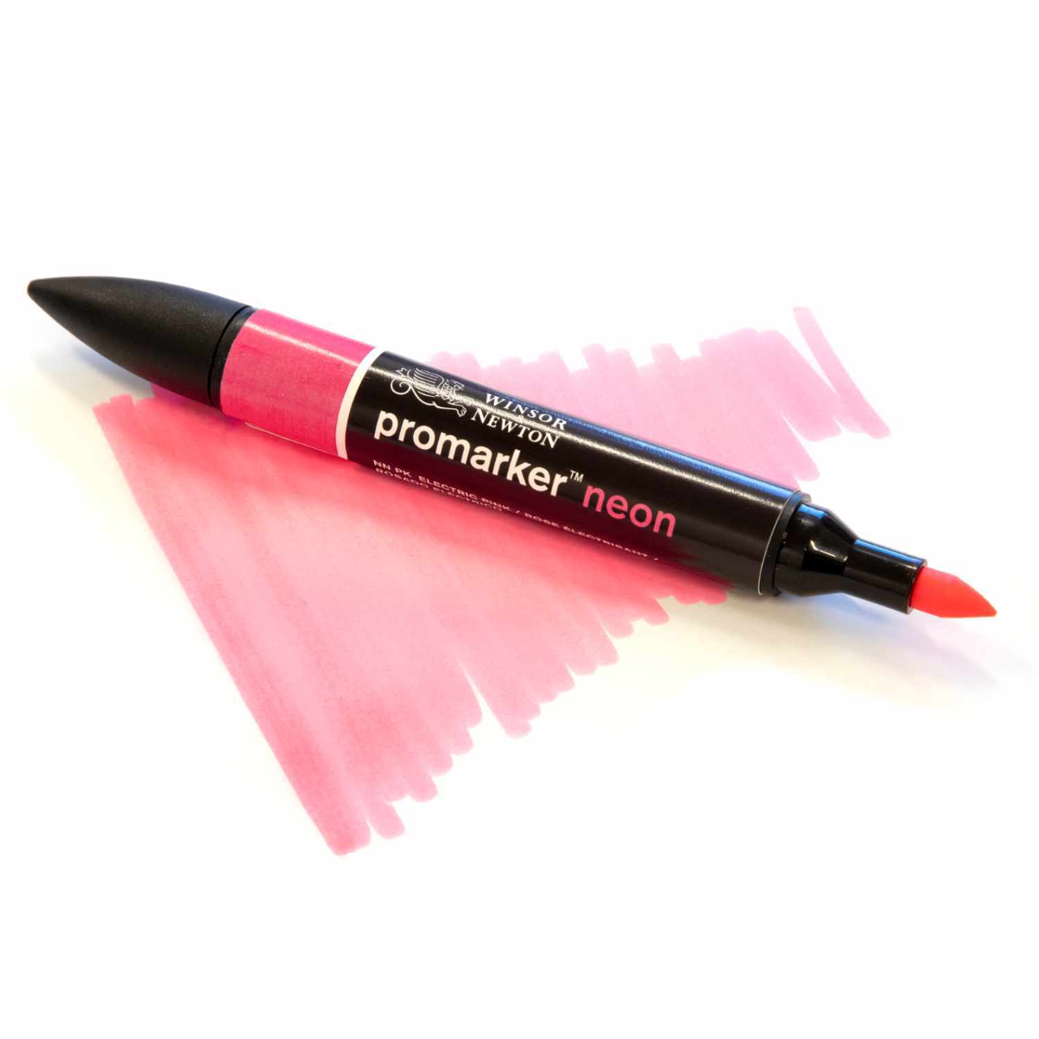 Promarker Aquarellmarker Neon 6 Stück von Winsor & Newton in leuchtendem Pink auf weißem Hintergrund.