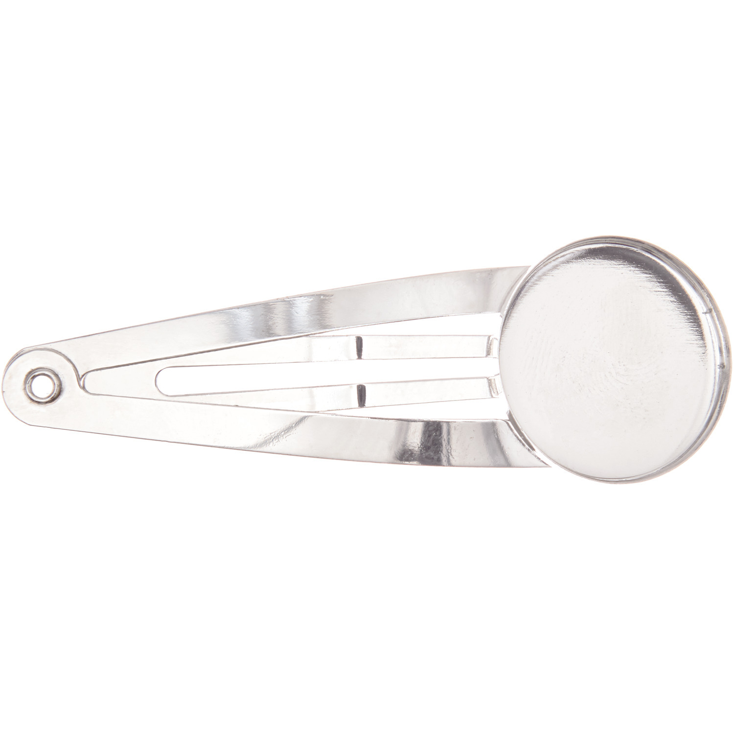 Haarclips mit runder Klebefläche, silberfarben, 5,5cm, 3 Stück, ideal für DIY-Projekte.