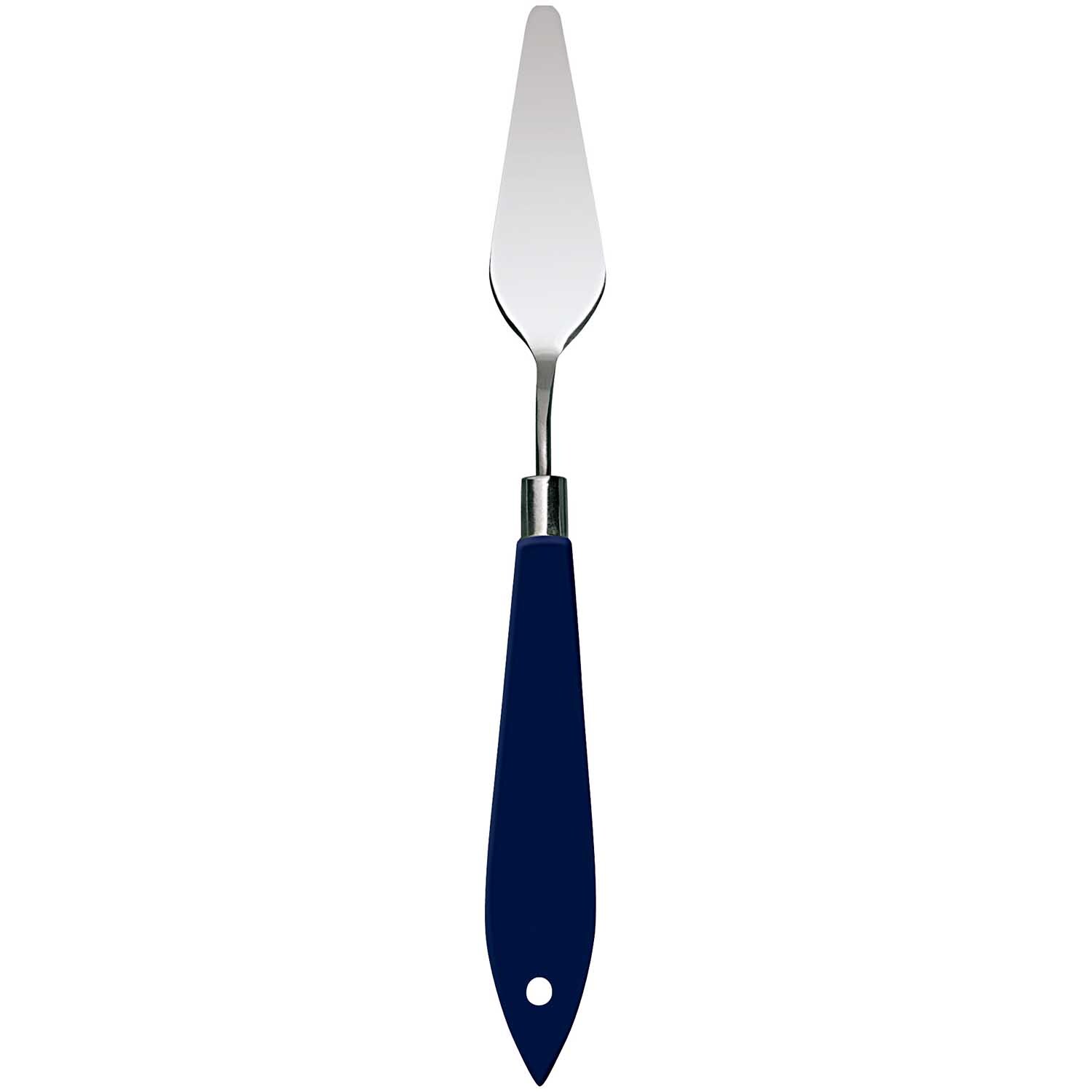 Spachtel blau Nr.10 von Rico Design mit ergonomischem Griff und spitz zulaufender Klinge. Ideal für präzise Arbeiten in Kunst und Handwerk.