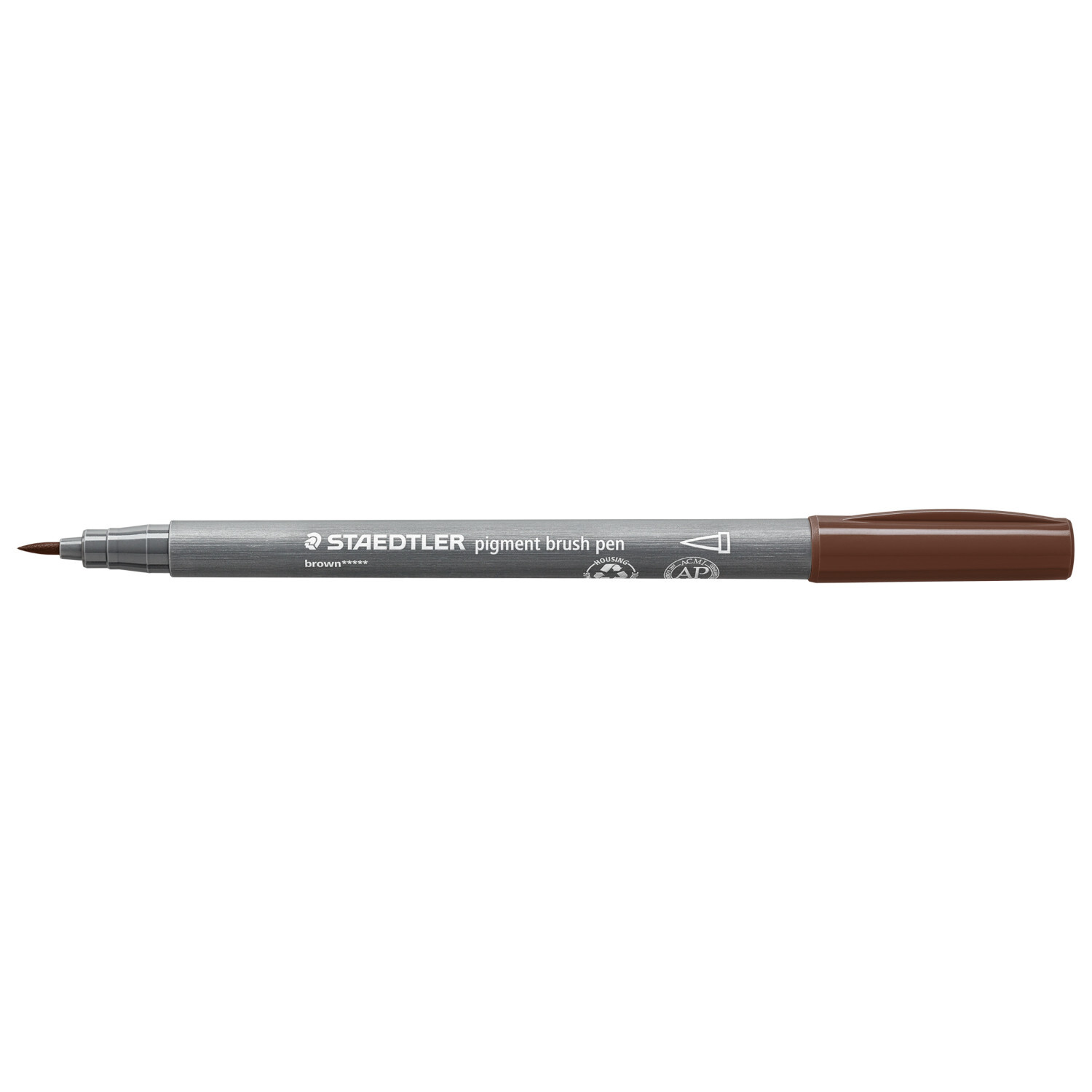 Pigment Brush Pen von Staedtler in Braun, ideal für präzises Zeichnen und Skizzieren.
