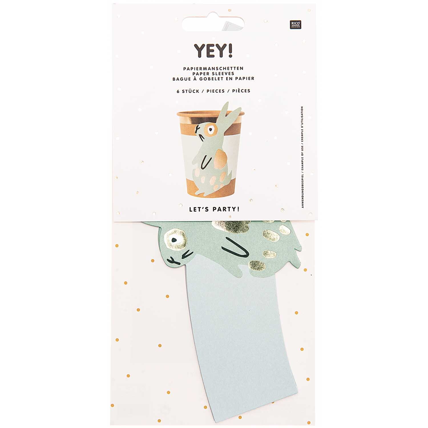 Papiermanschetten Hase mint 6 Stück von Rico Design