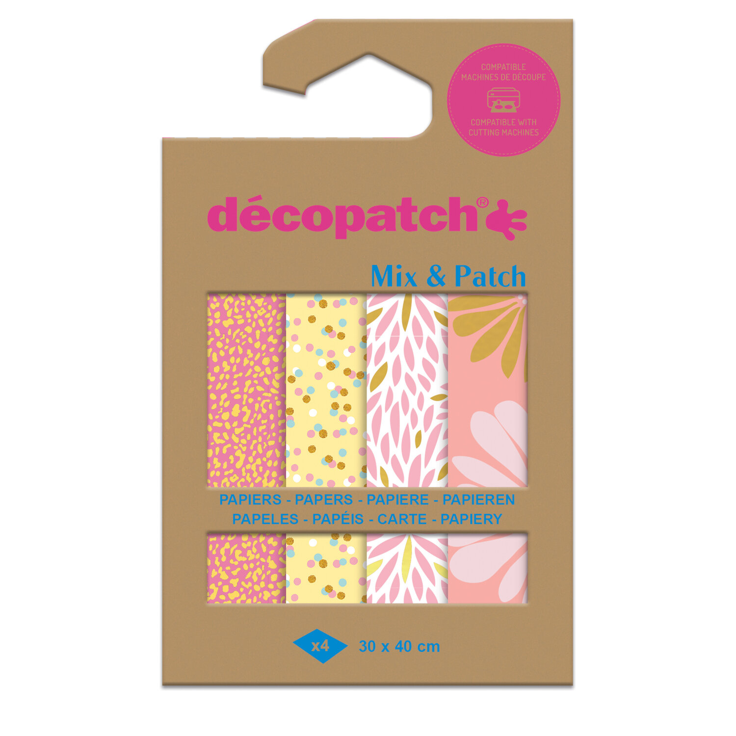 Papier Mix & Patch Doux'heure 30x40cm 4 Bögen von Clairefontaine-Rhodia