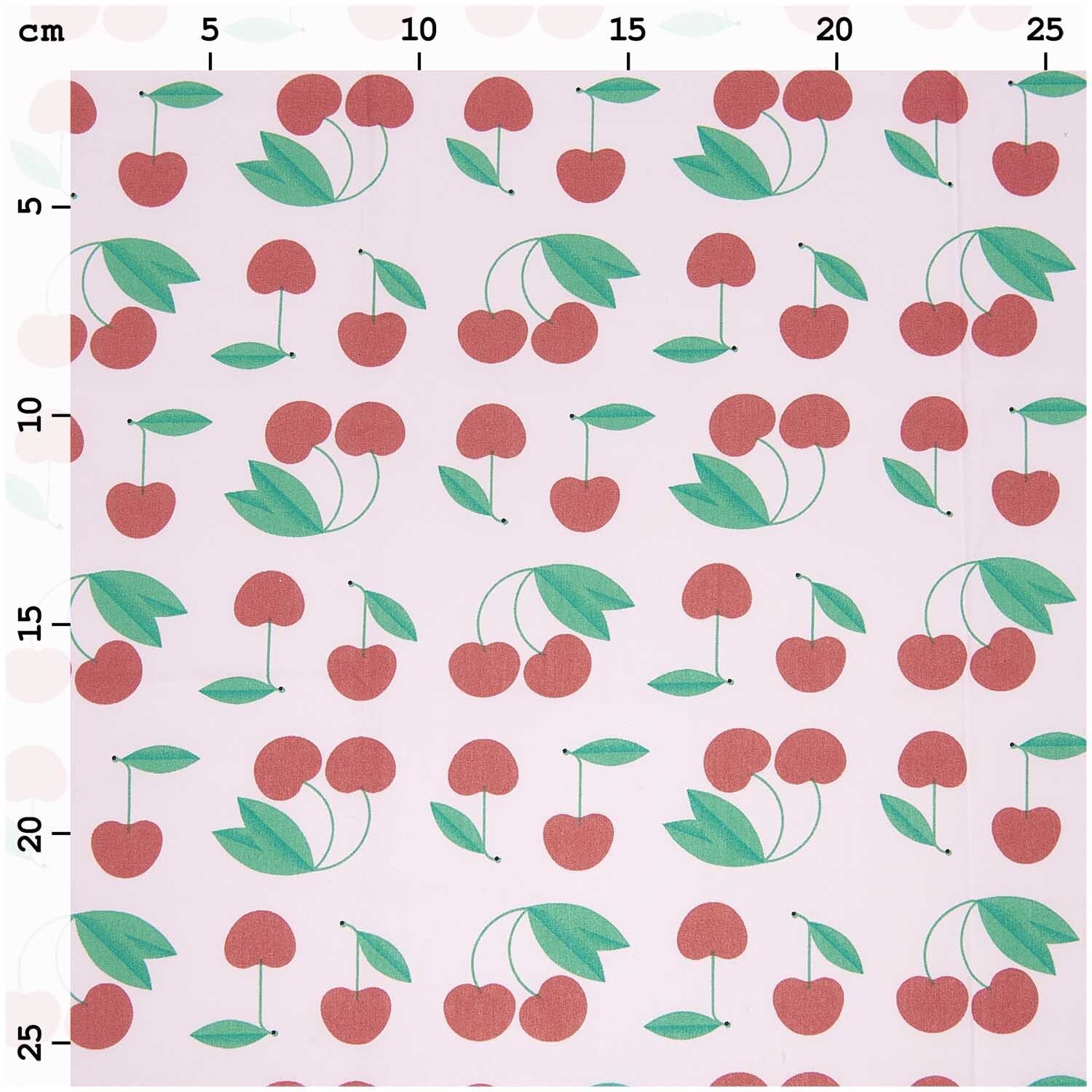 Stoffabschnitt Baumwoll-Popelin rosa Kirschen 50x140cm von Rico Design
