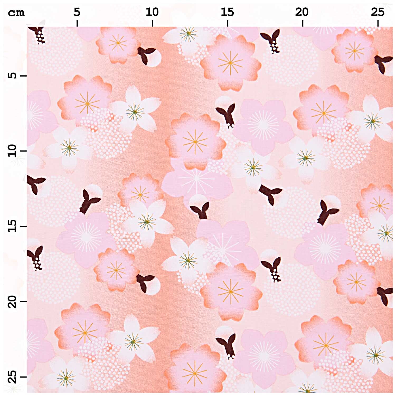 Meterware Baumwoll-Popelin Kirschblüten Mix von Rico Design