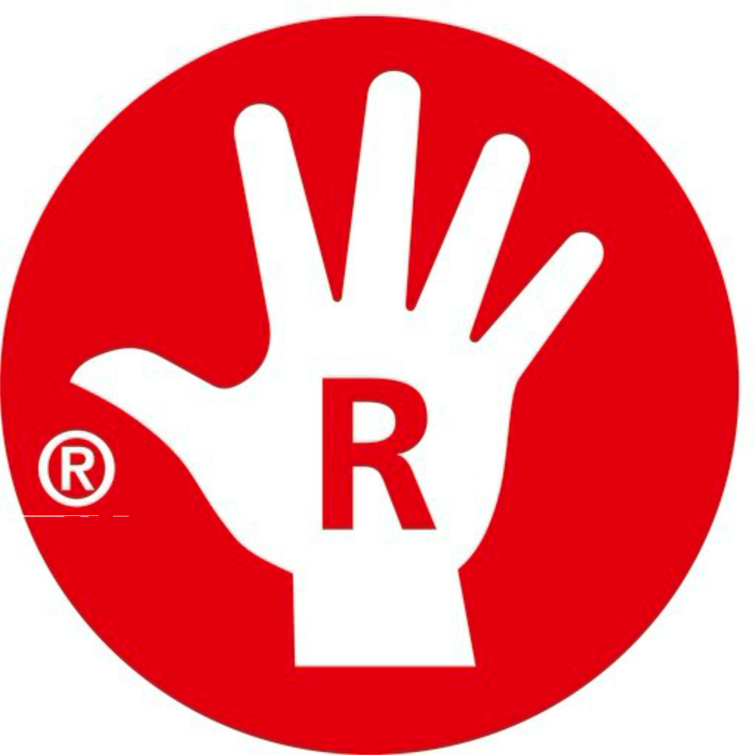 Easybird Patronenfüller für Rechtshänder, rotes Logo mit weißer Hand und Buchstabe R.