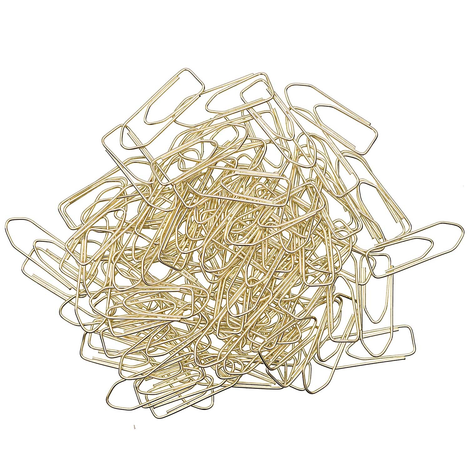 Paper Poetry Büroklammern in Gold, 2,8 cm, 150 Stück. Ein Haufen goldener Büroklammern von Rico Design.