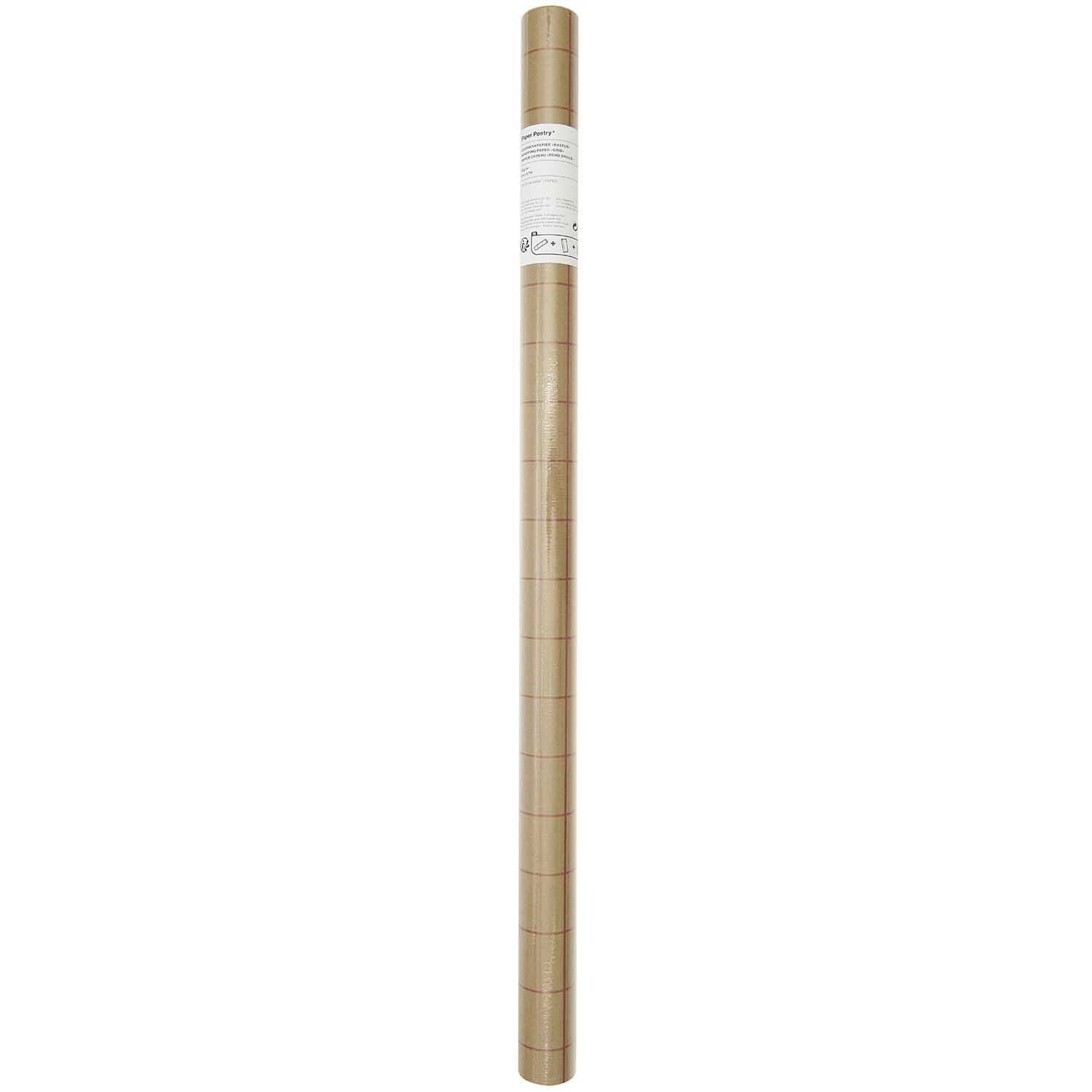 Paper Poetry Geschenkpapier Raster Kraftpapier rot 70cm 2m 70g/m² von Rico Design