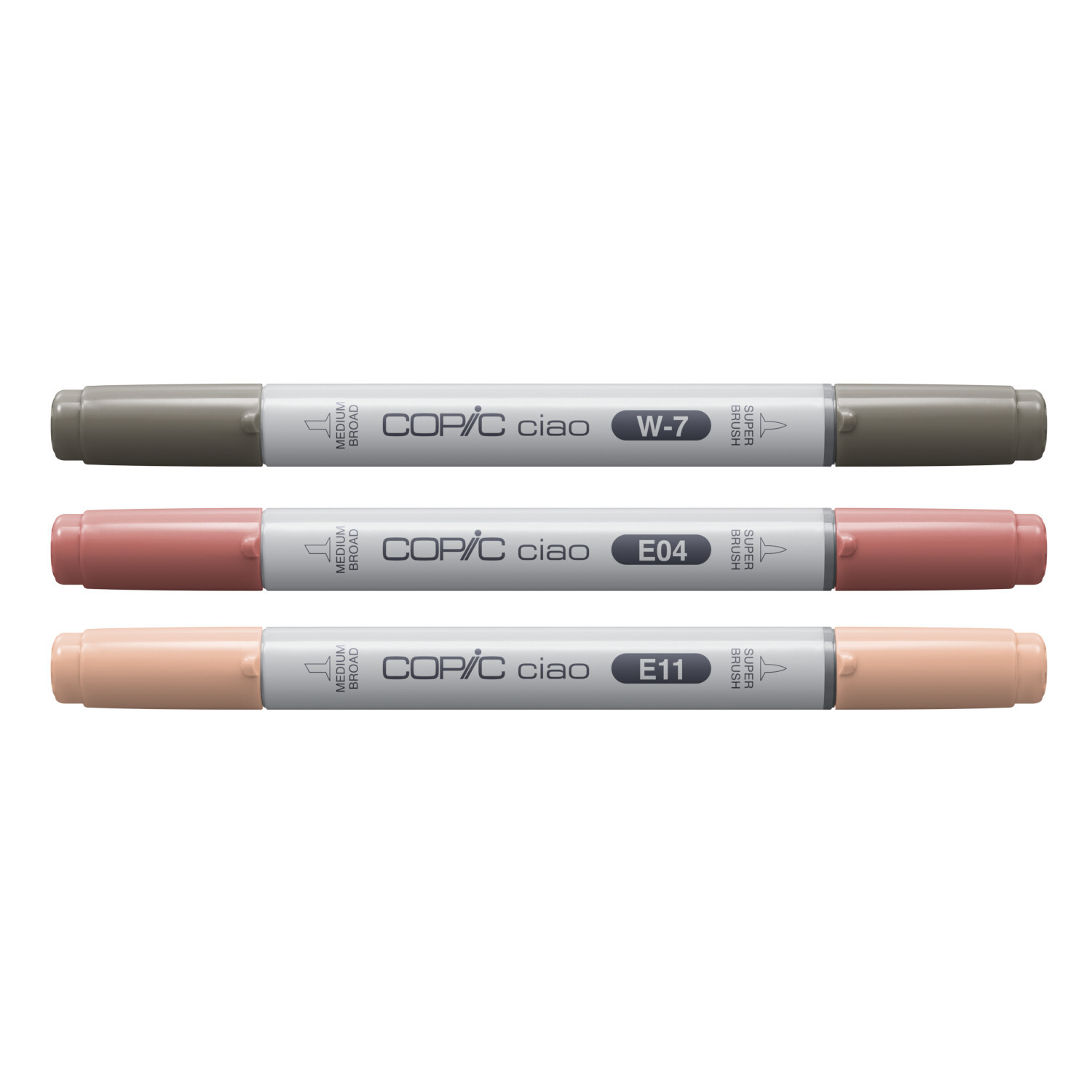 Marker Set Ciao Layer & Mix Warm Palette 3 Stück: Drei Copic-Marker in warmen Tönen, ideal zum Schichten und Mischen.