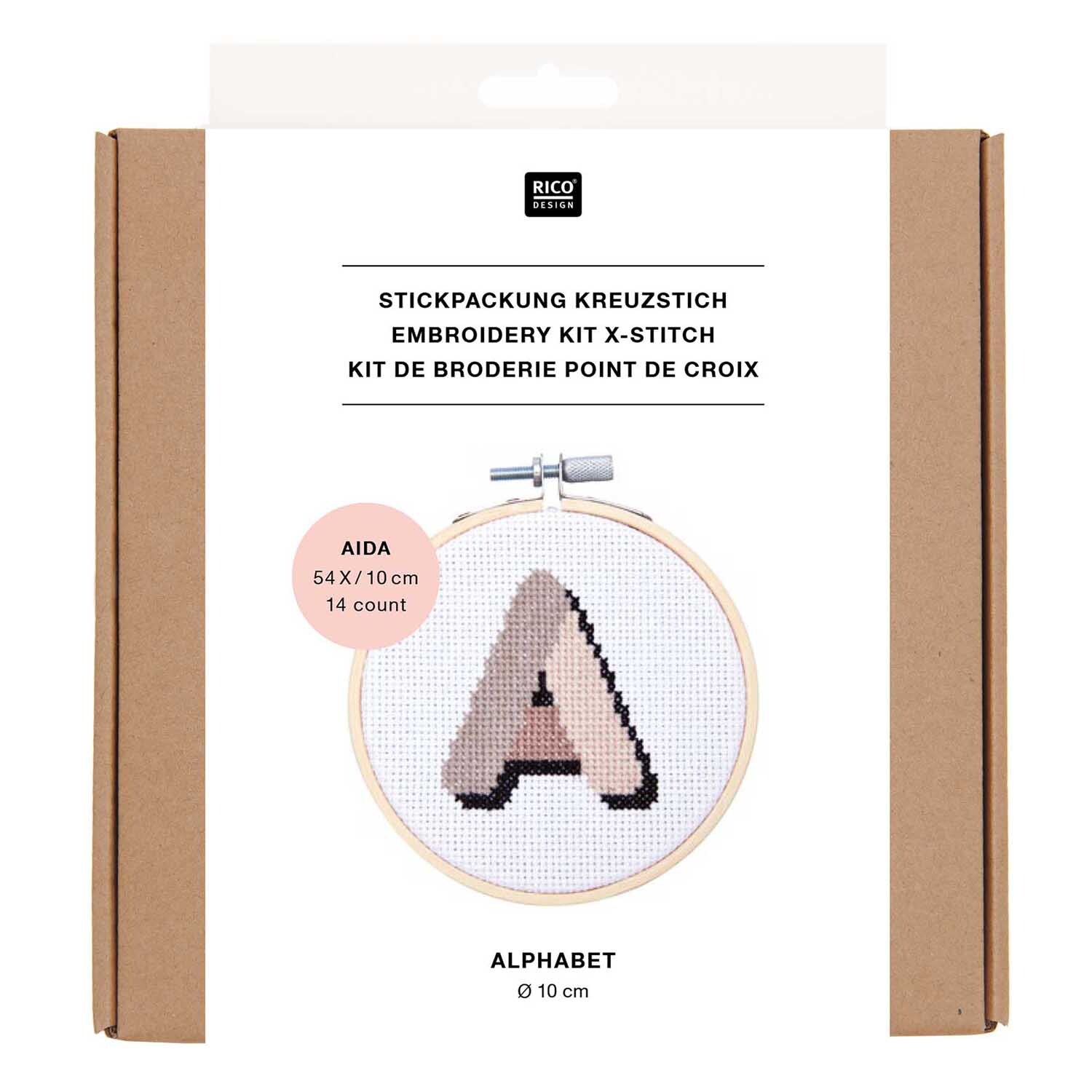 Stickpackung Mini Kit Alphabet Bild Ø 10cm von Rico Design