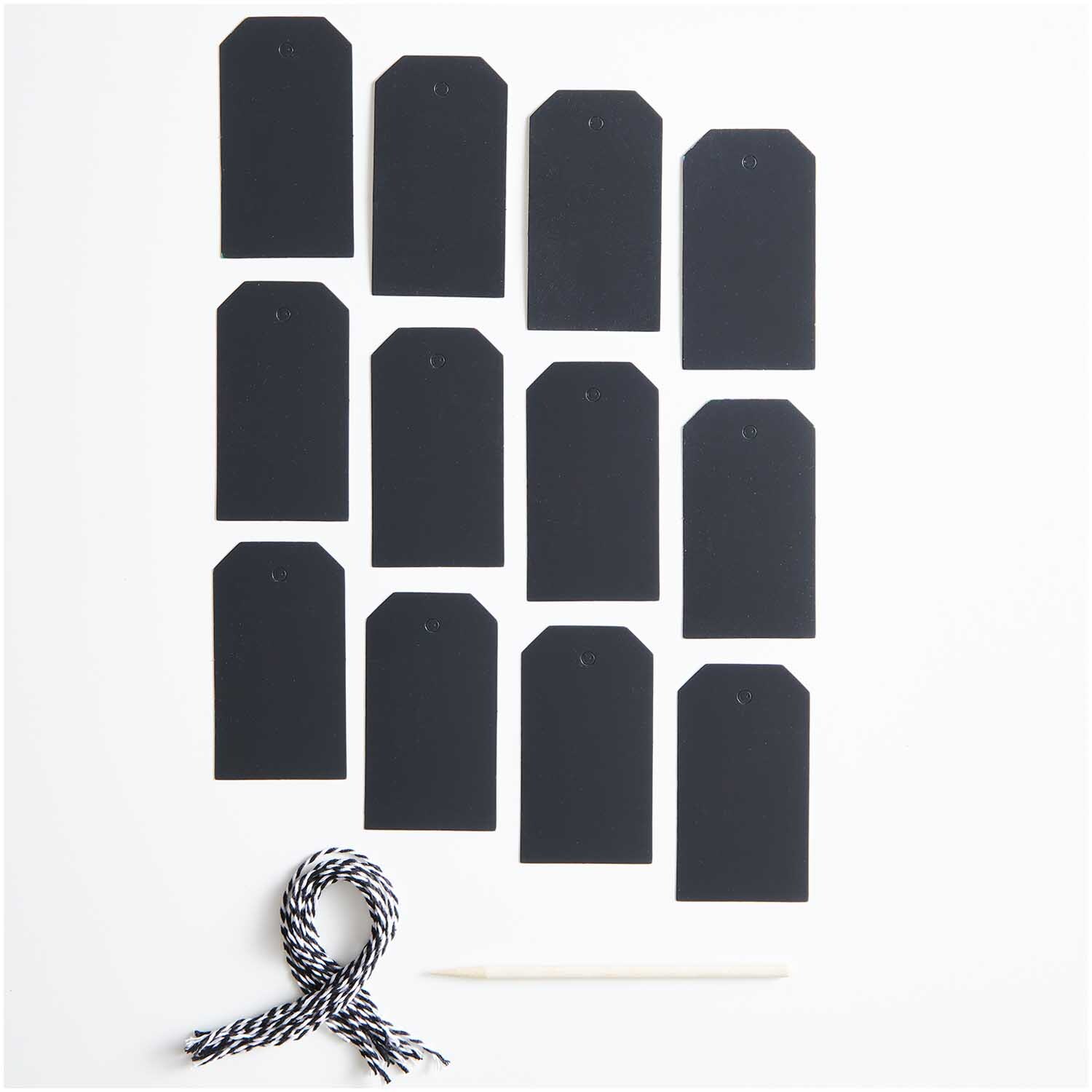 Paper Poetry Kratzpapier Anhänger 12 Stück mit Holzkratzer von Rico Design