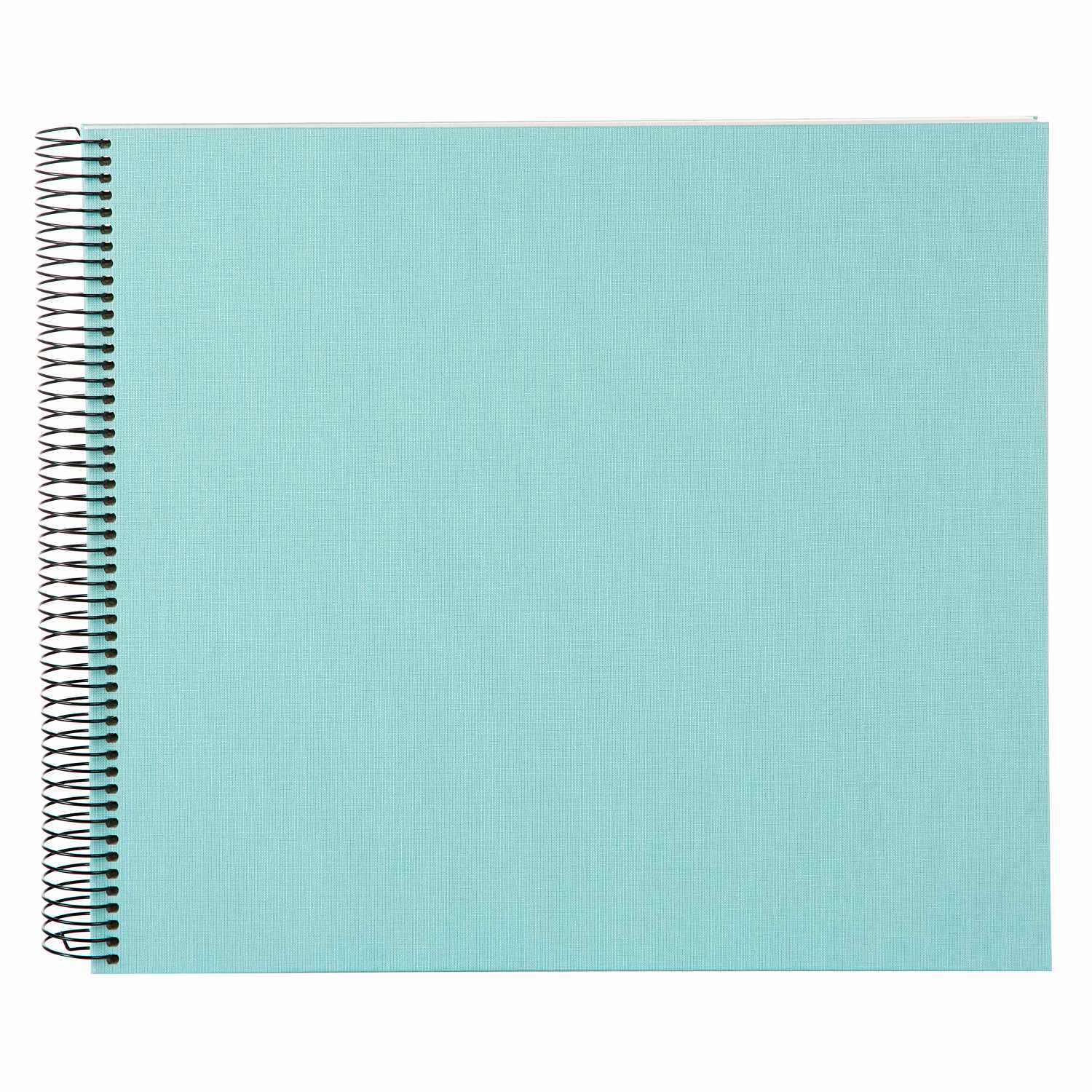 Spiralalbum 30x35cm Leinen mit 40 weißen Seiten, in Aqua, von goldbuch. Ideal für Erinnerungen.