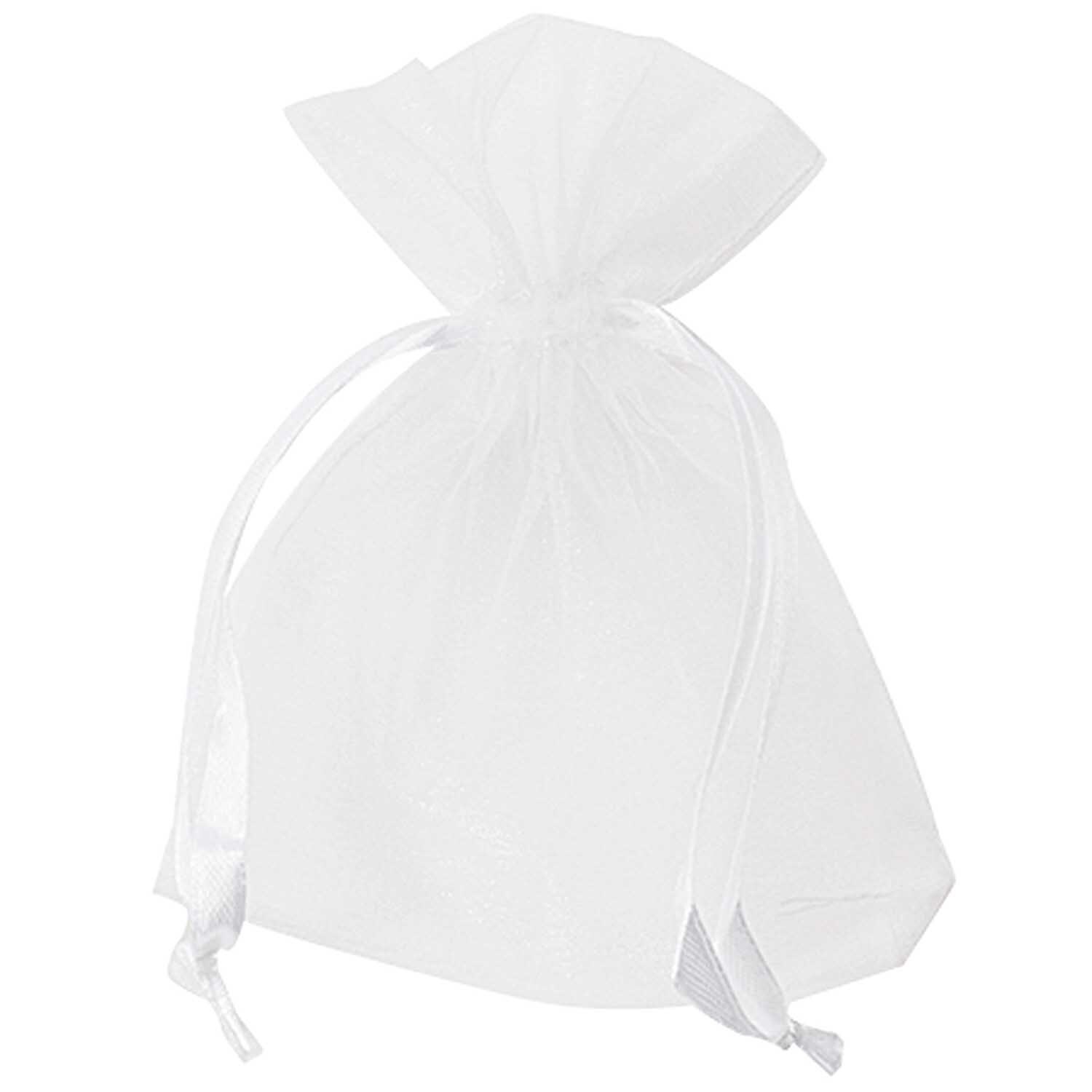 Beutel Organza 12,5x10cm 4 Stück: Weißer Organza-Beutel von idee. Creativmarkt, ideal für Geschenke.