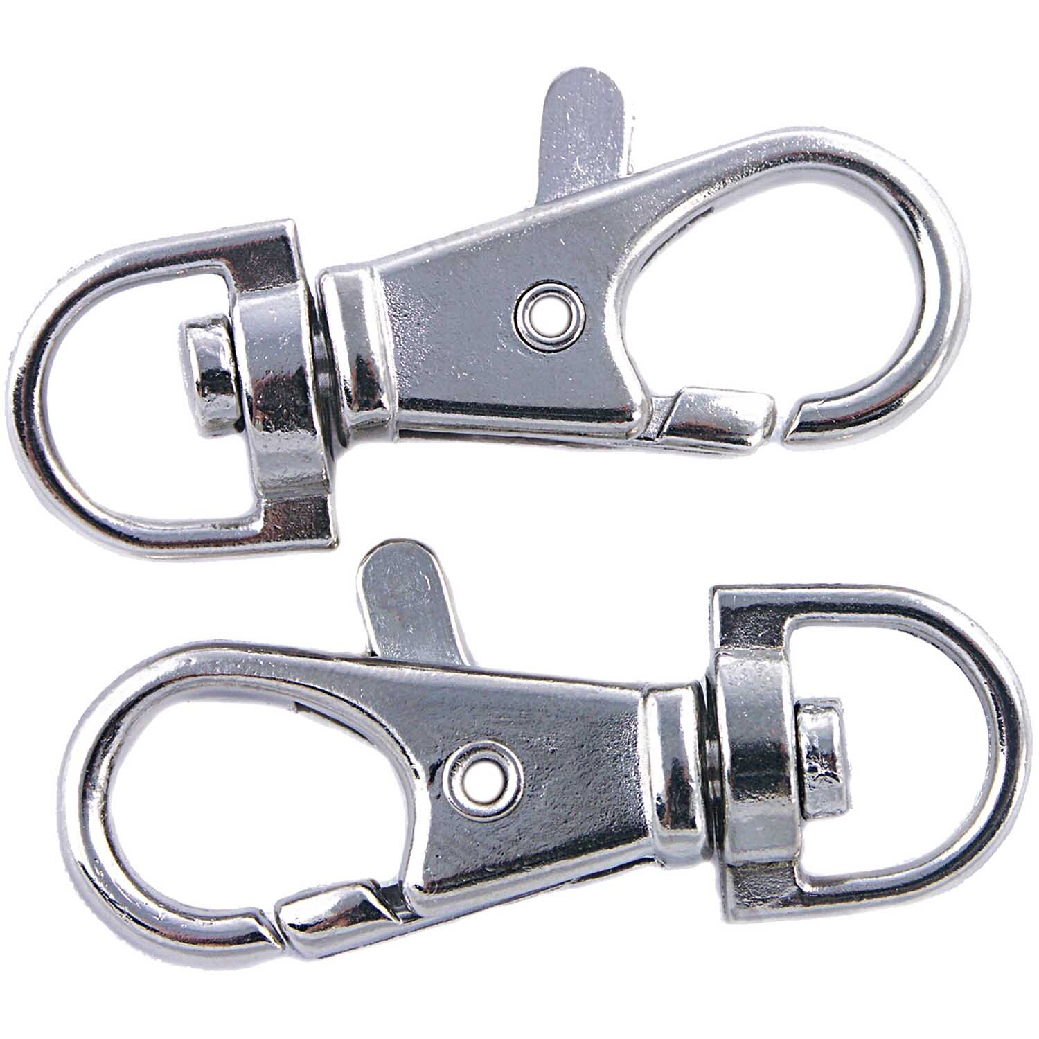 Karabiner silber 38x18mm 2 Stück von Rico Design, glänzend und robust, ideal für vielseitige Anwendungen.