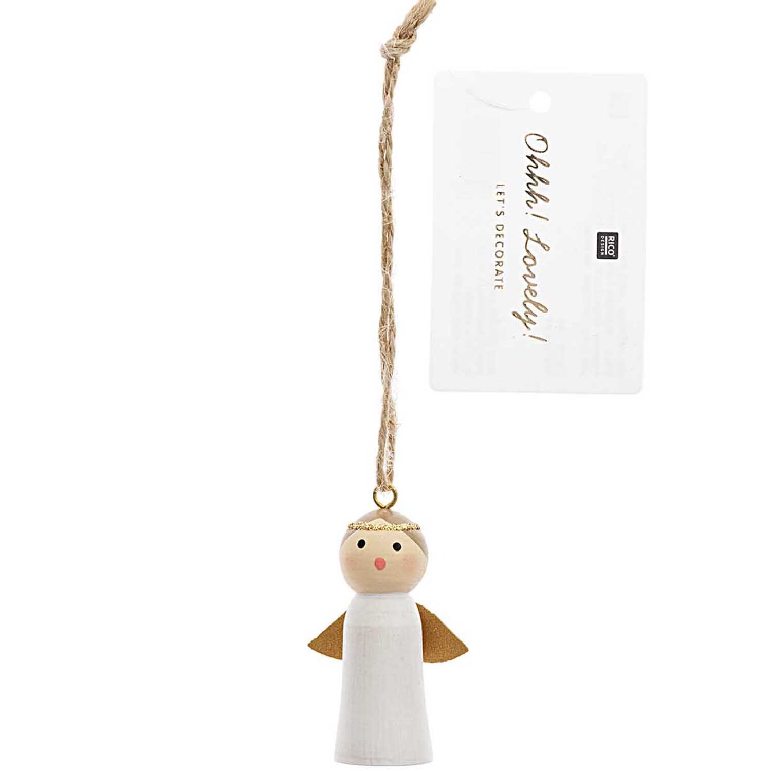 Holzhänger Engel weiß 5cm von Rico Design