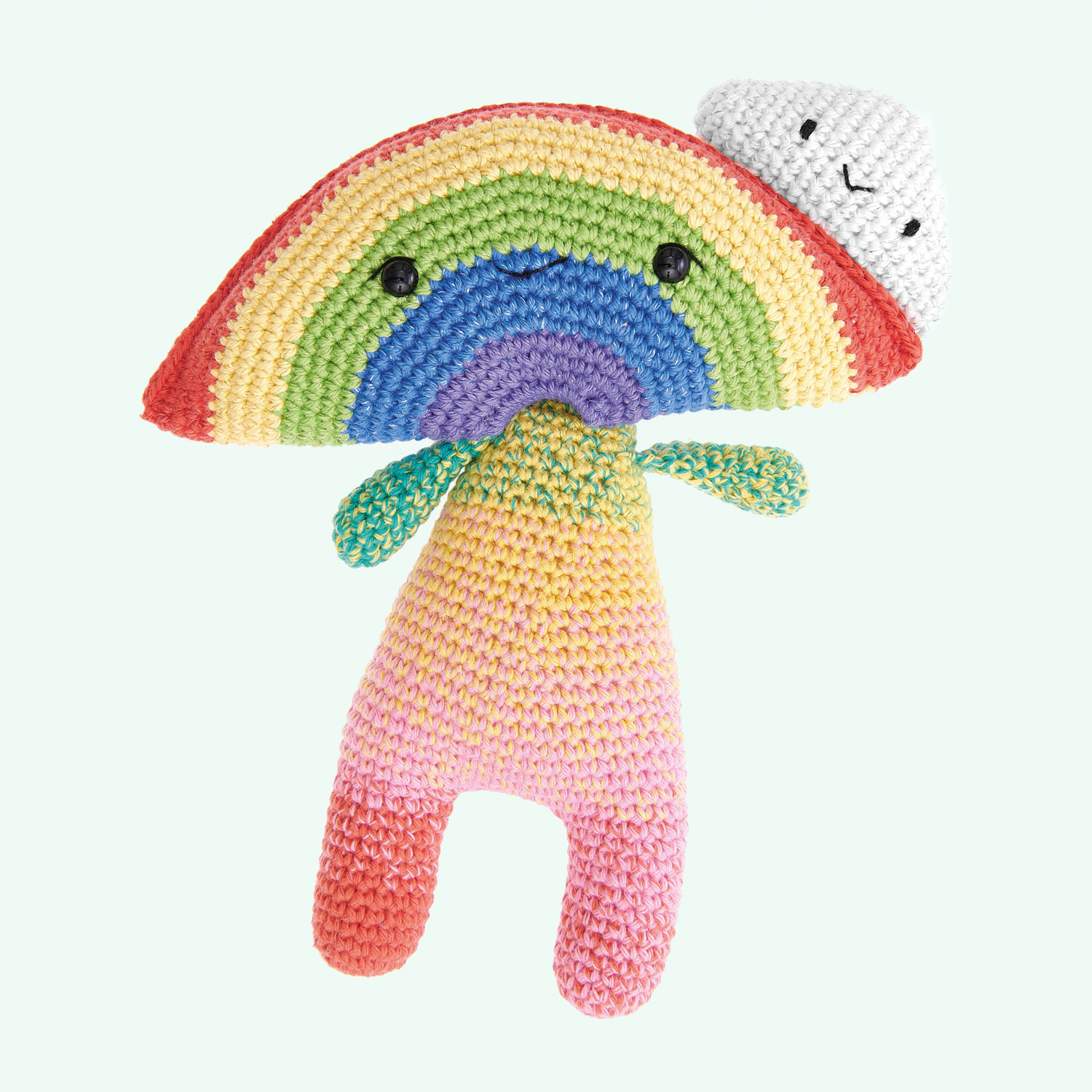 Gehäkelte Figur: Rainbow-Head aus dem Heft Ricorumi Element Heads