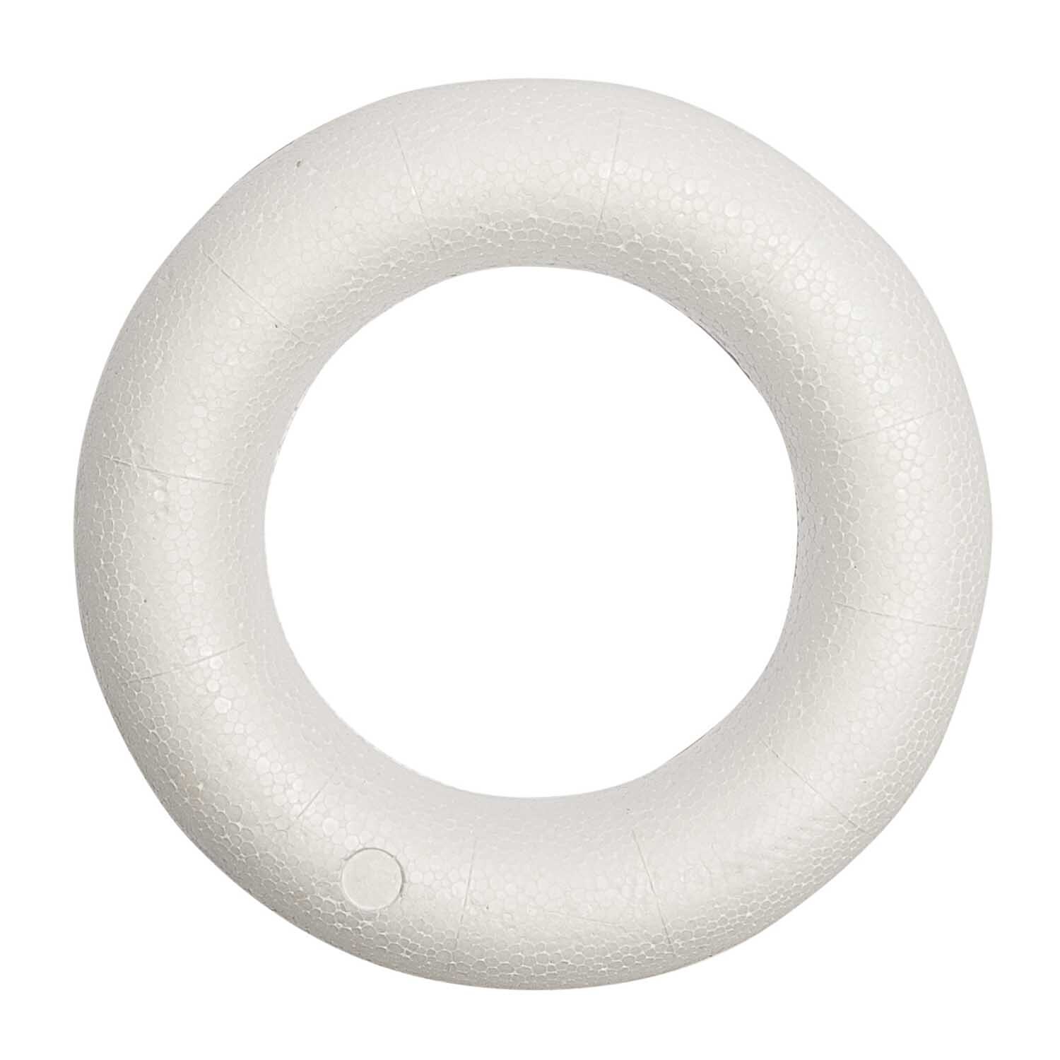 Polystyrol Halbring 20cm von Rico Design, weiß. Ideal für kreative Bastelprojekte und Dekorationen.