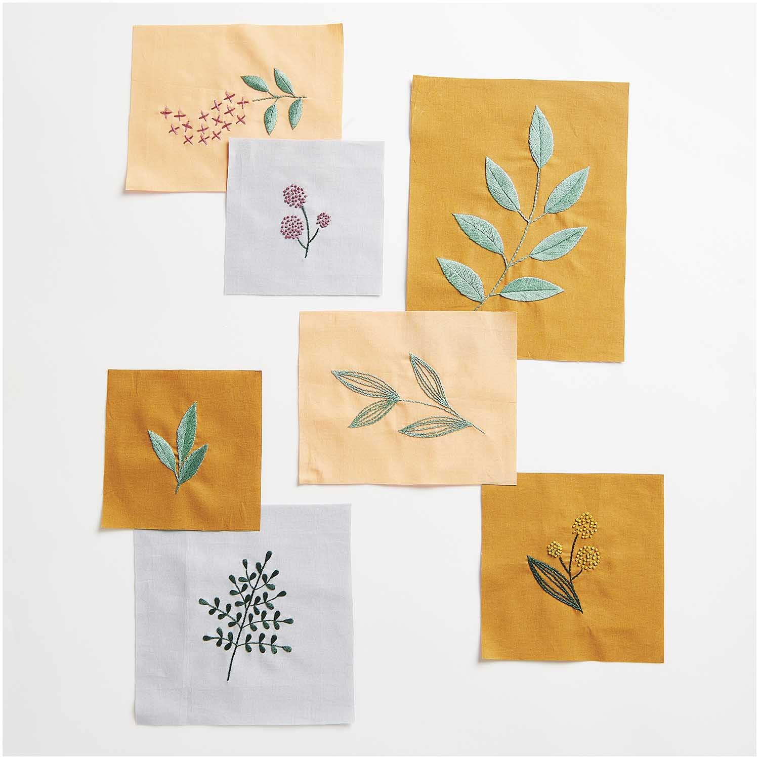 Stoffpaket zum Besticken Earthy Colours Mix 20x20cm 10 Stoffe von Rico Design