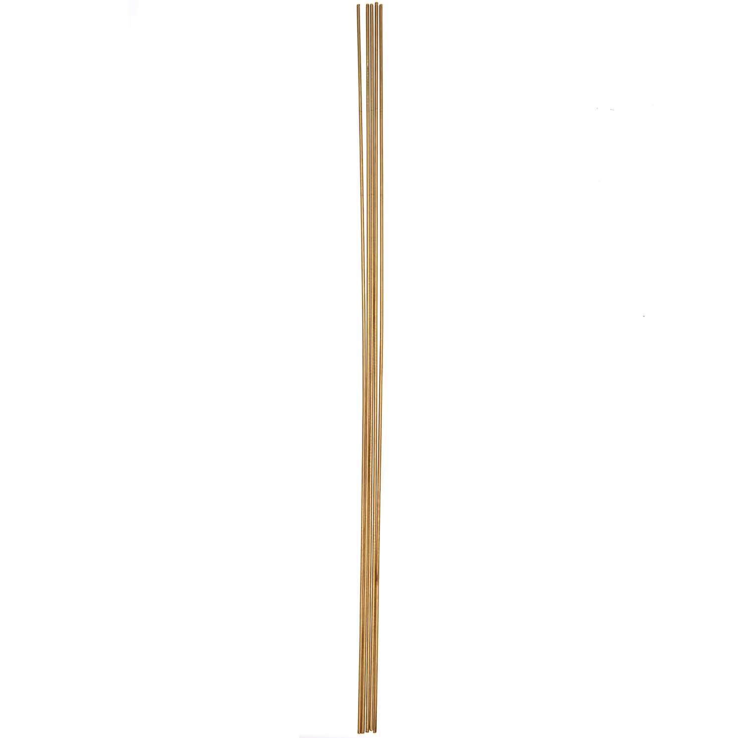 Messingdraht Stäbe 40cm 2mm 5 Stück von preissler, goldene Stäbe vertikal angeordnet auf weißem Hintergrund. Ideal für Handwerksprojekte.
