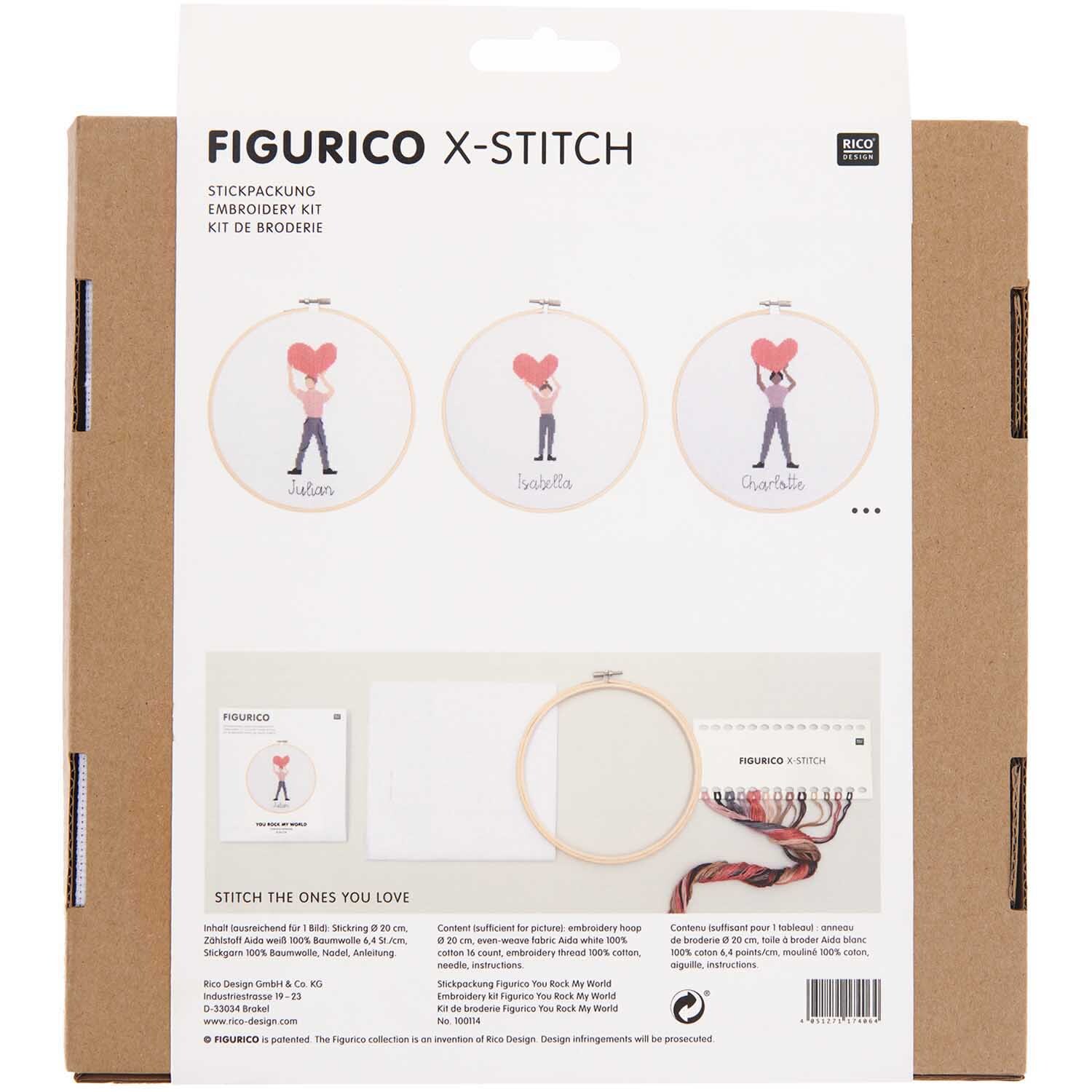 Figurico Stickpackung You Rock My World 20cm von Rico Design