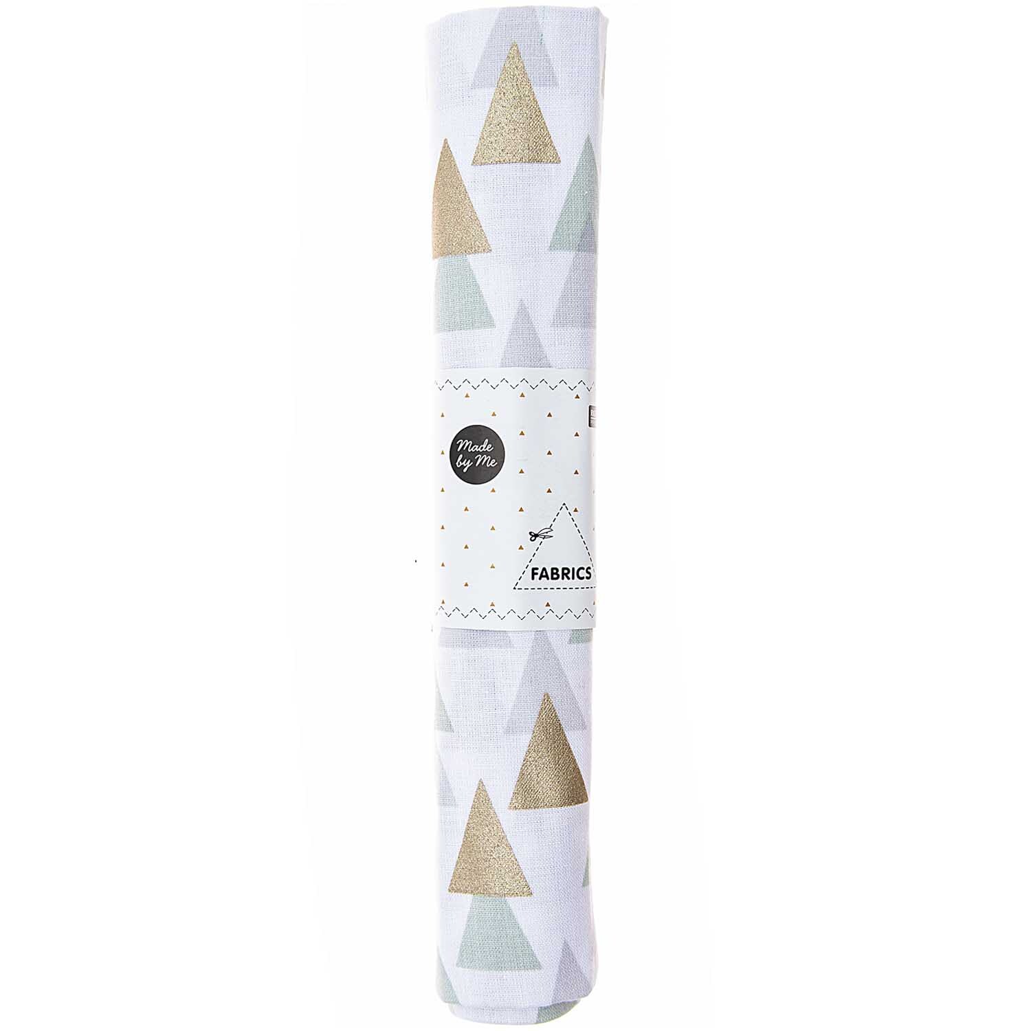 Druckstoff grafische Tanne weiß-gold 50x140cm von Rico Design
