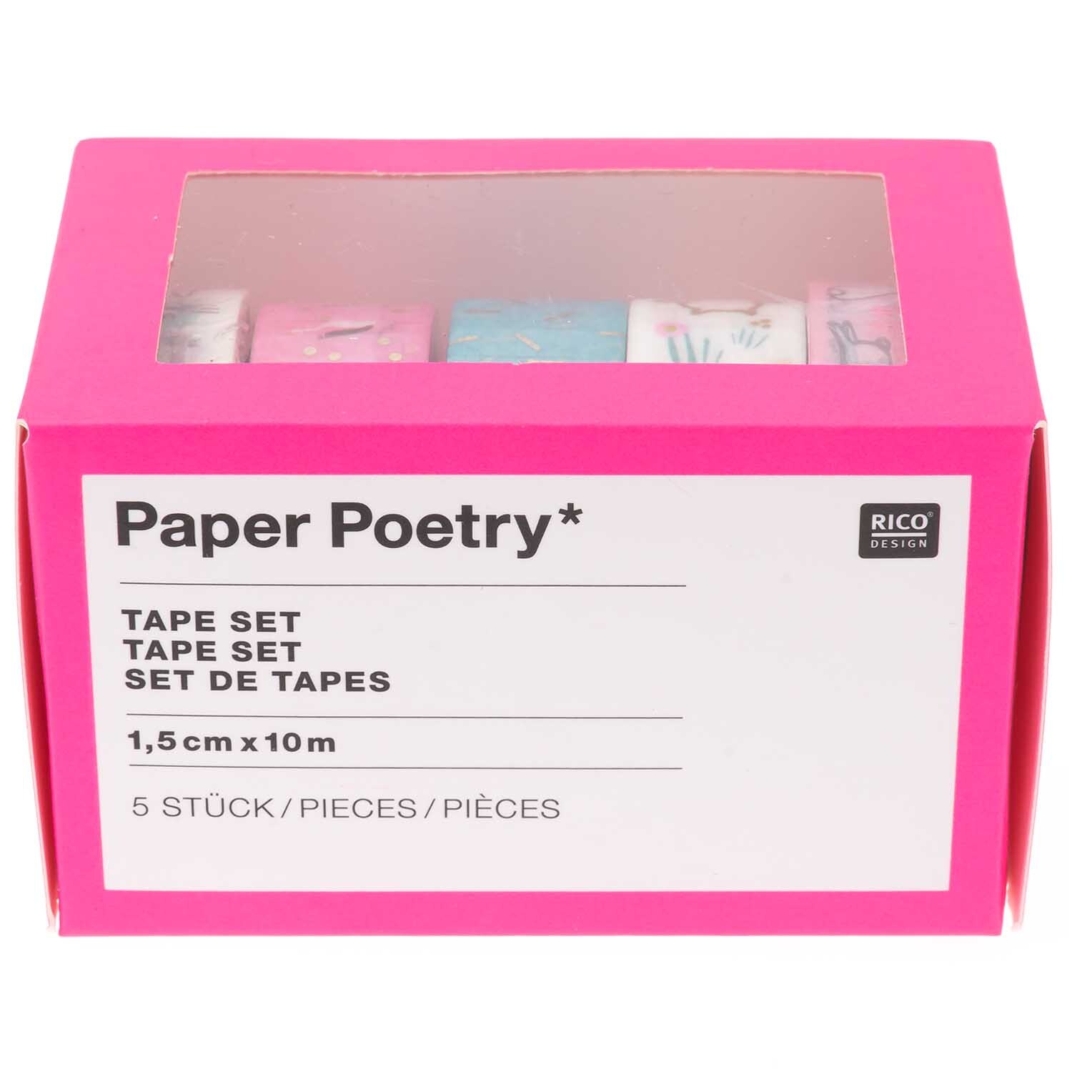 Paper Poetry Tape Set Hasen 5-teilig von Rico Design