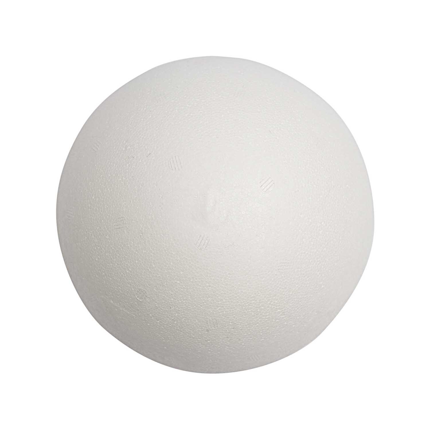 Polystyrol Kugel 12cm von Rico Design, ideal für Bastelprojekte, zeigt eine glatte, weiße Oberfläche.