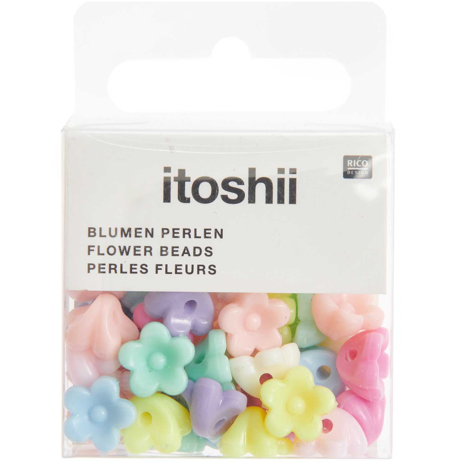 itoshii Blumen Perlen pastell 10x7mm 40 Stück von Rico Design