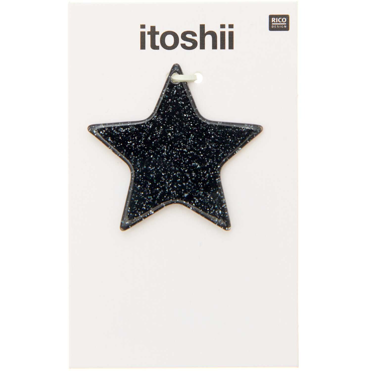 itoshii Stern Scheibe schwarz 35x2mm 1 Stück von Rico Design