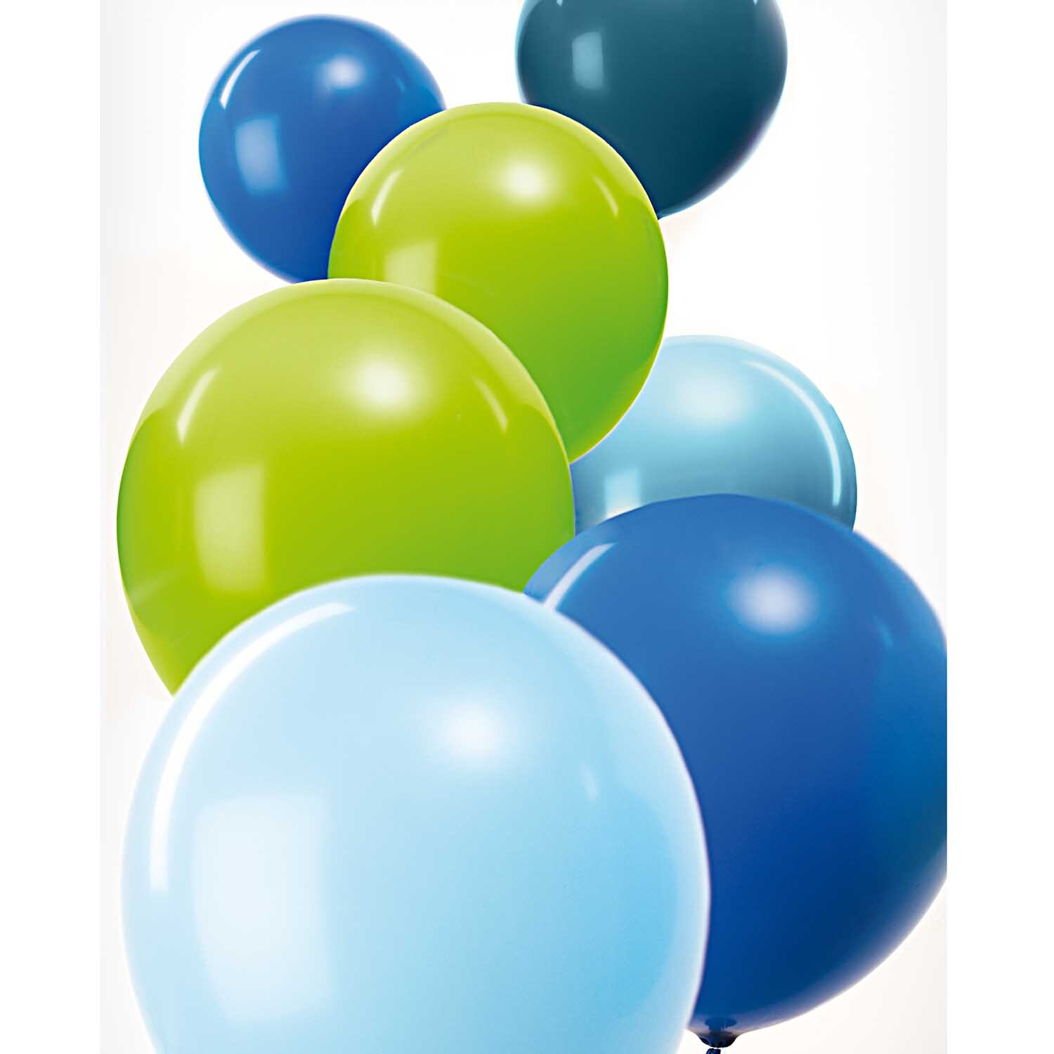 Luftballon Mix aqua 30cm 12 Stück von Rico Design: Bunte Ballons in Blau- und Grüntönen.