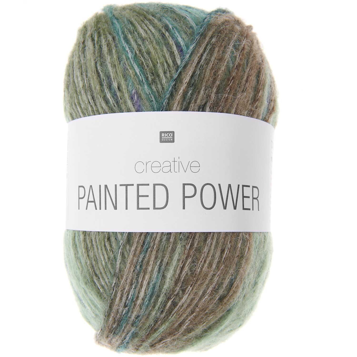 Creative Painted Power Strickset Pullover: Weiches Garn in Aqua von Rico Design, ideal für kreative Strickprojekte.