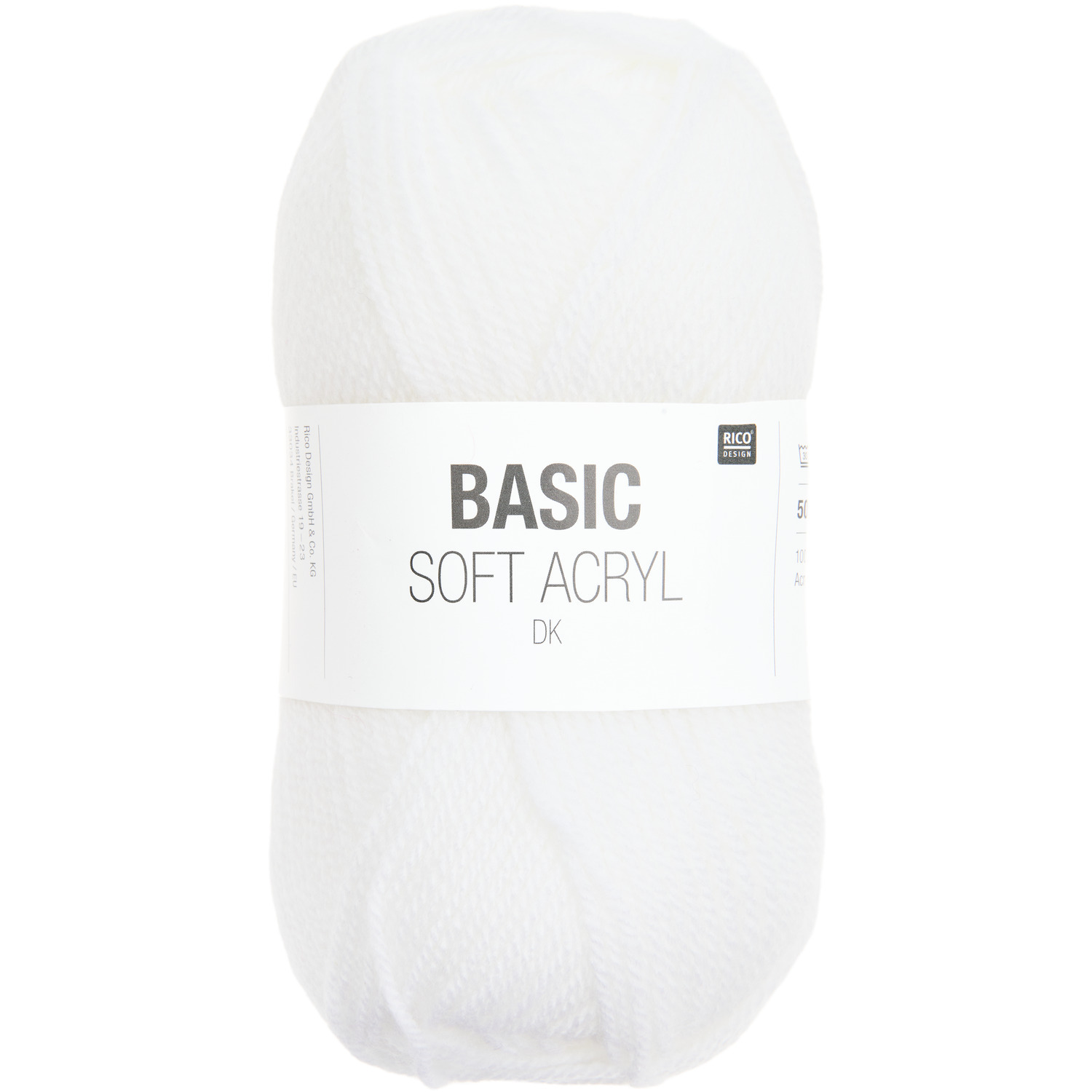 Basic Soft Acryl dk: Weiches, cremefarbenes Garn von Rico Design, 50g, 155m, ideal zum Stricken.