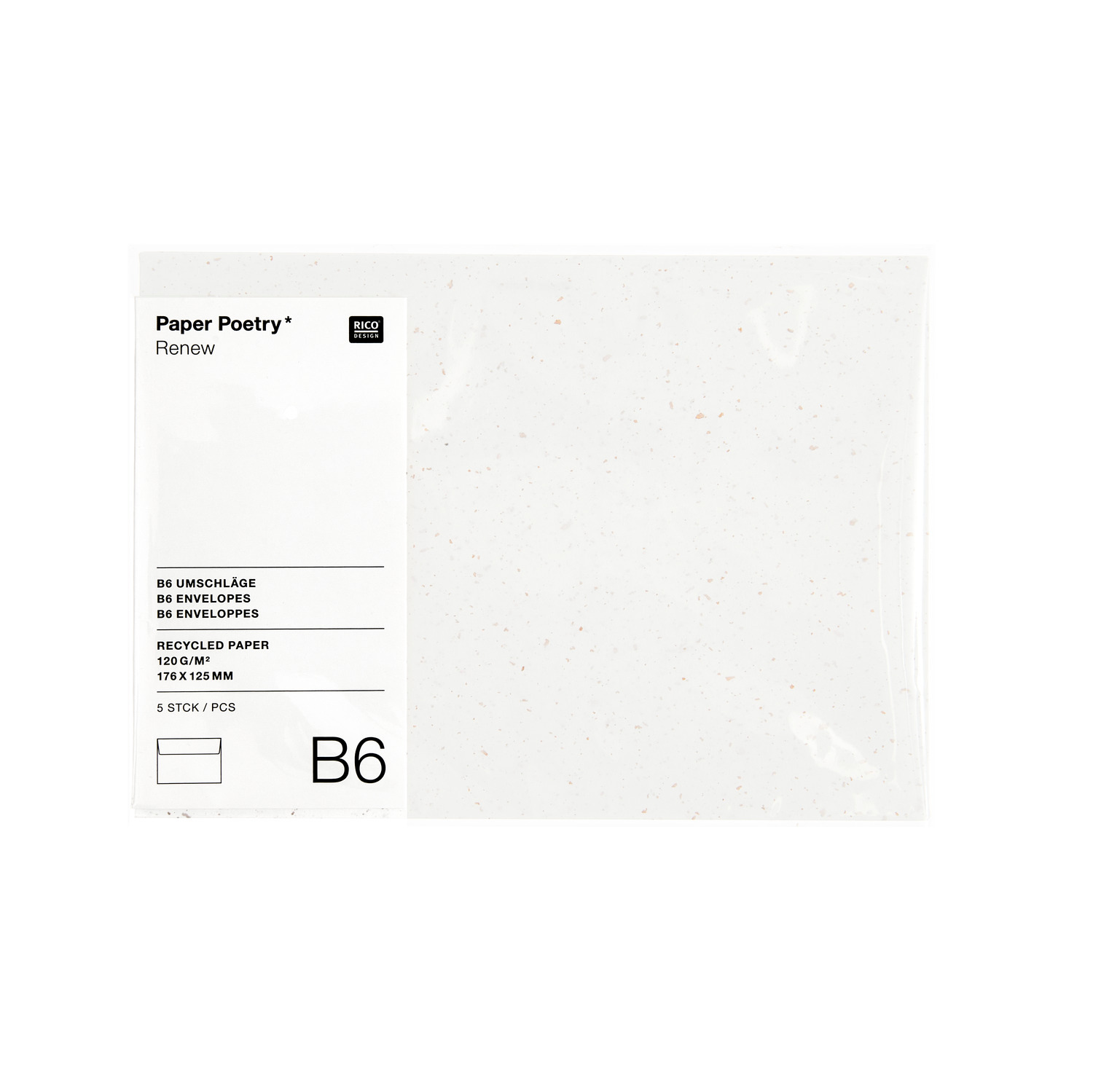 Paper Poetry Renew Umschläge B6 5 Stück Farbe Offwhite-roségold von Rico Design