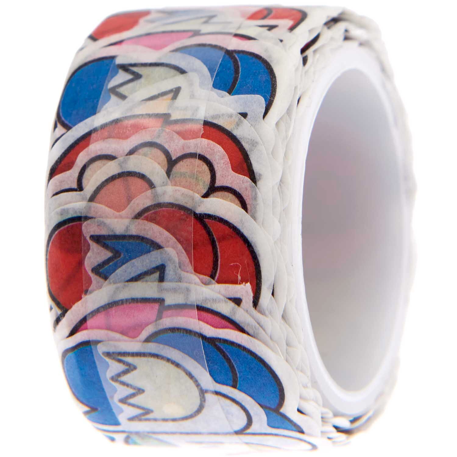 Rico Design x Redfries Washi Sticker Eye Candy mit bunten, verspielten Mustern in Blau und Rot.