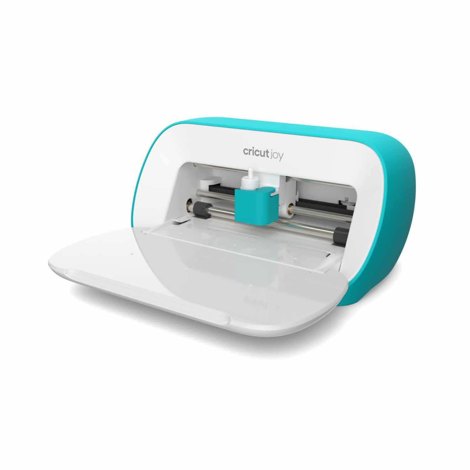 Joy Schneideplotter von Cricut in Weiß und Türkis, ideal für präzises Schneiden von Materialien.