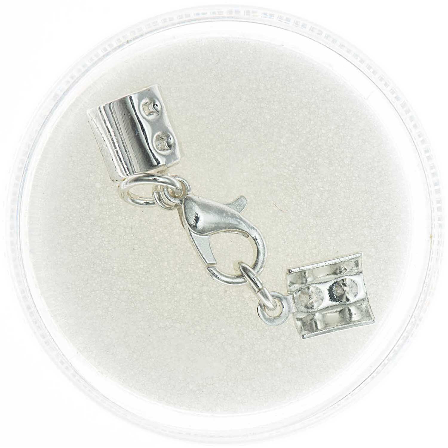 Lederbandverschluss Karabiner silber 6,5mm von Rico Design